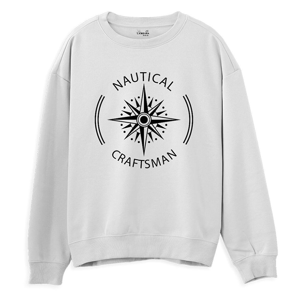 Nautical Craftsman  Baskılı Beyaz Sweatshirt