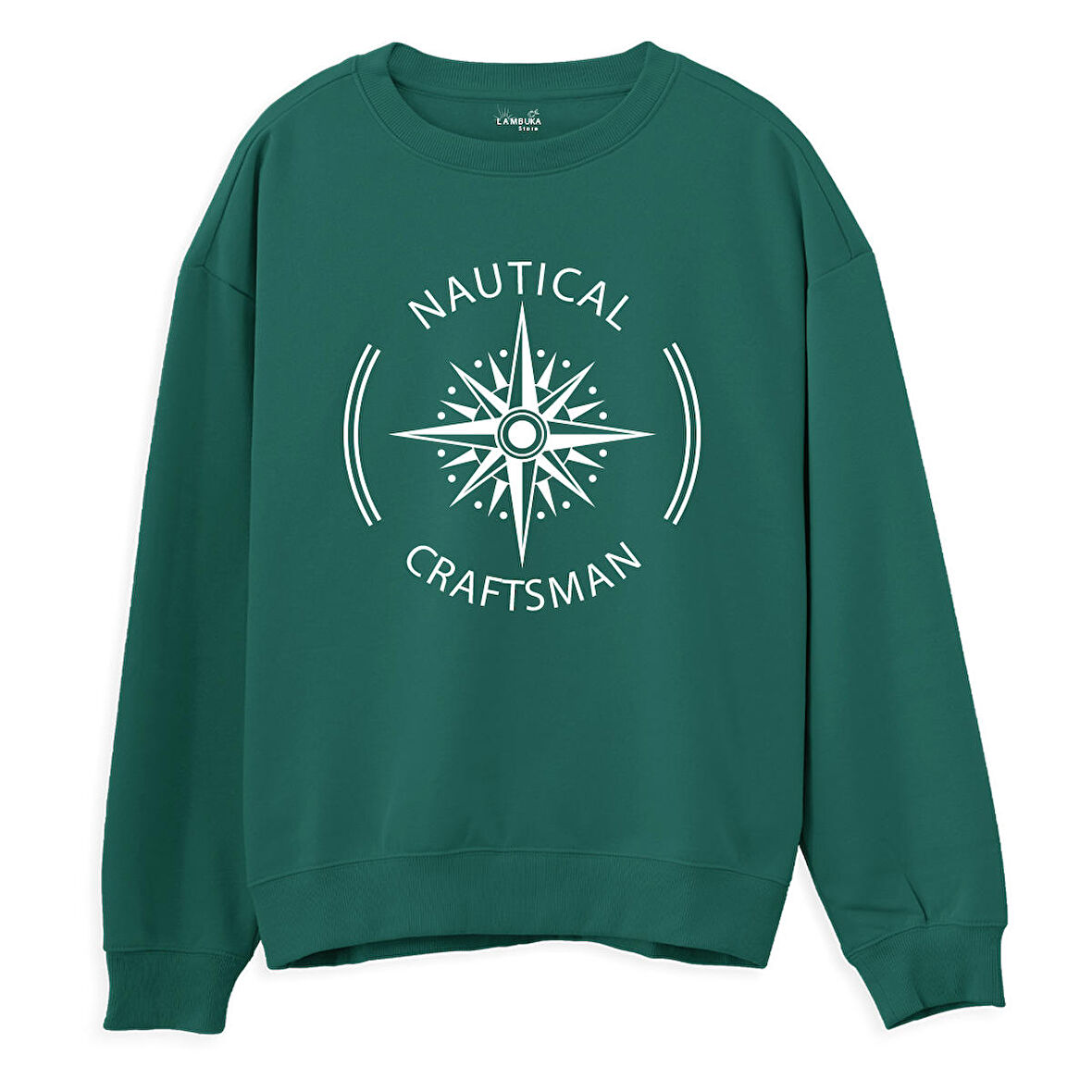 Nautical Craftsman  Baskılı Yeşil Sweatshirt