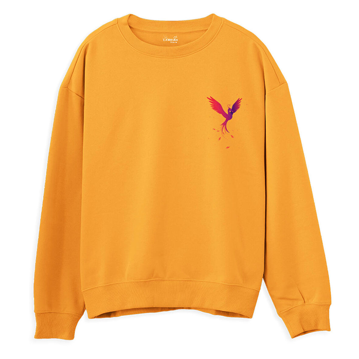 Phoenix Baskılı Sweatshirt-Portakal