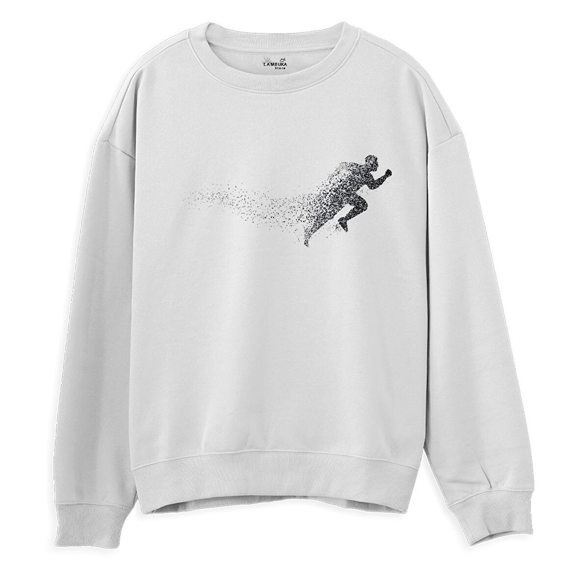 Run  Baskılı Beyaz Sweatshirt