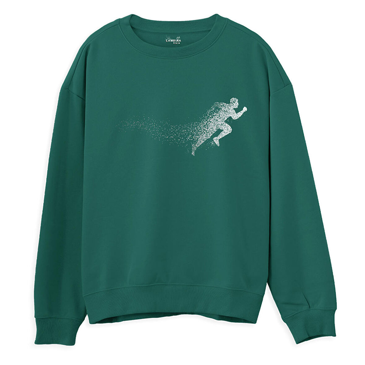 Run  Baskılı Yeşil Sweatshirt