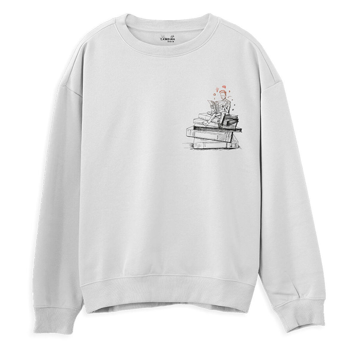Think 2  Baskılı Beyaz Sweatshirt