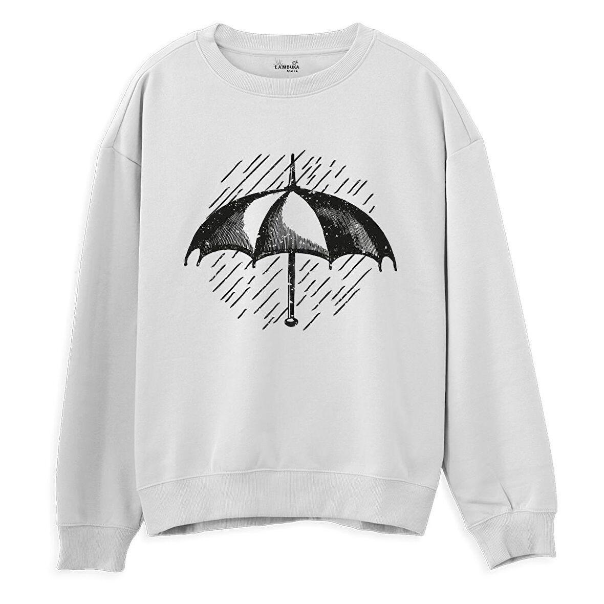 Umbrella  Baskılı Beyaz Sweatshirt
