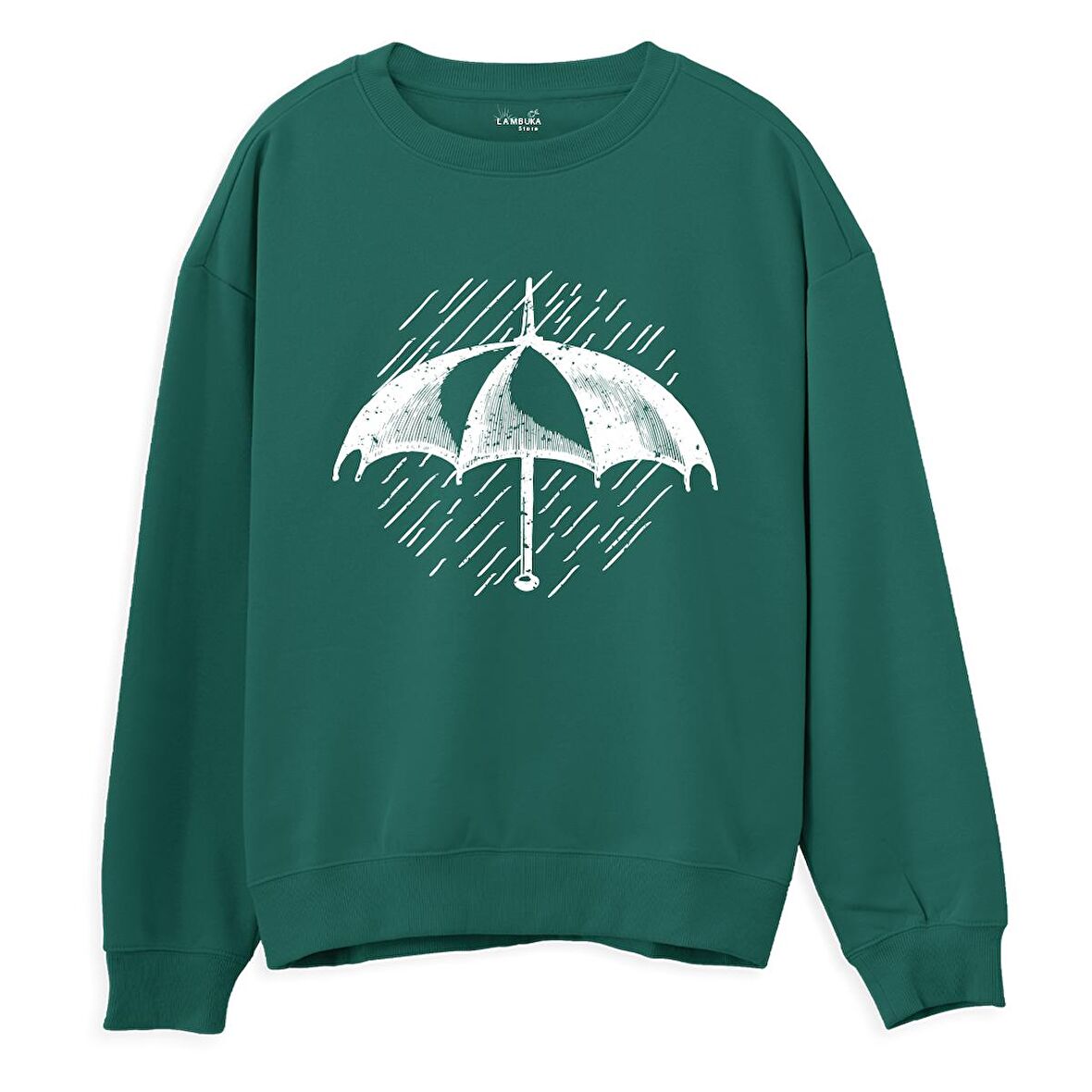 Umbrella  Baskılı Yeşil Sweatshirt