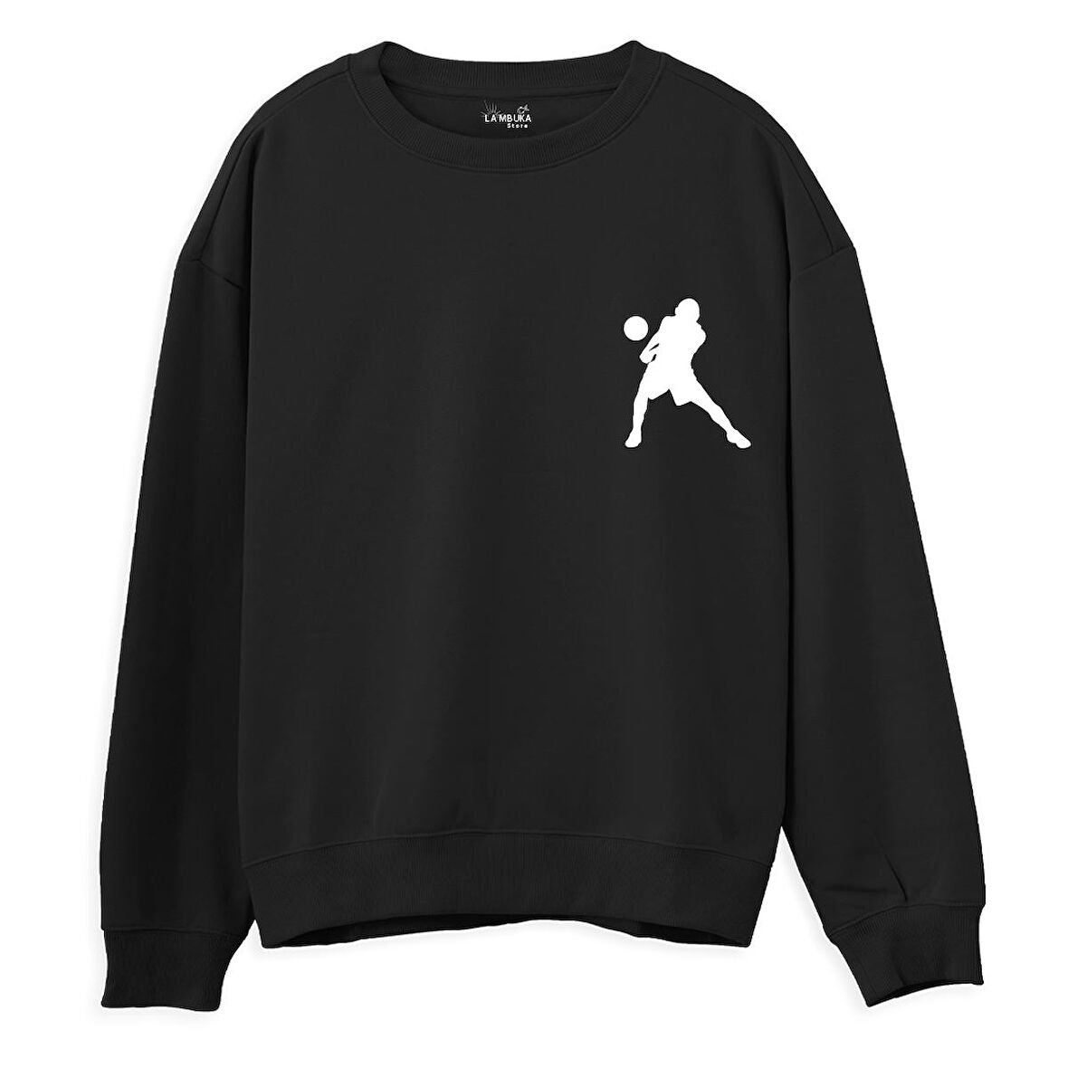 Volleyball1  Baskılı Siyah Sweatshirt