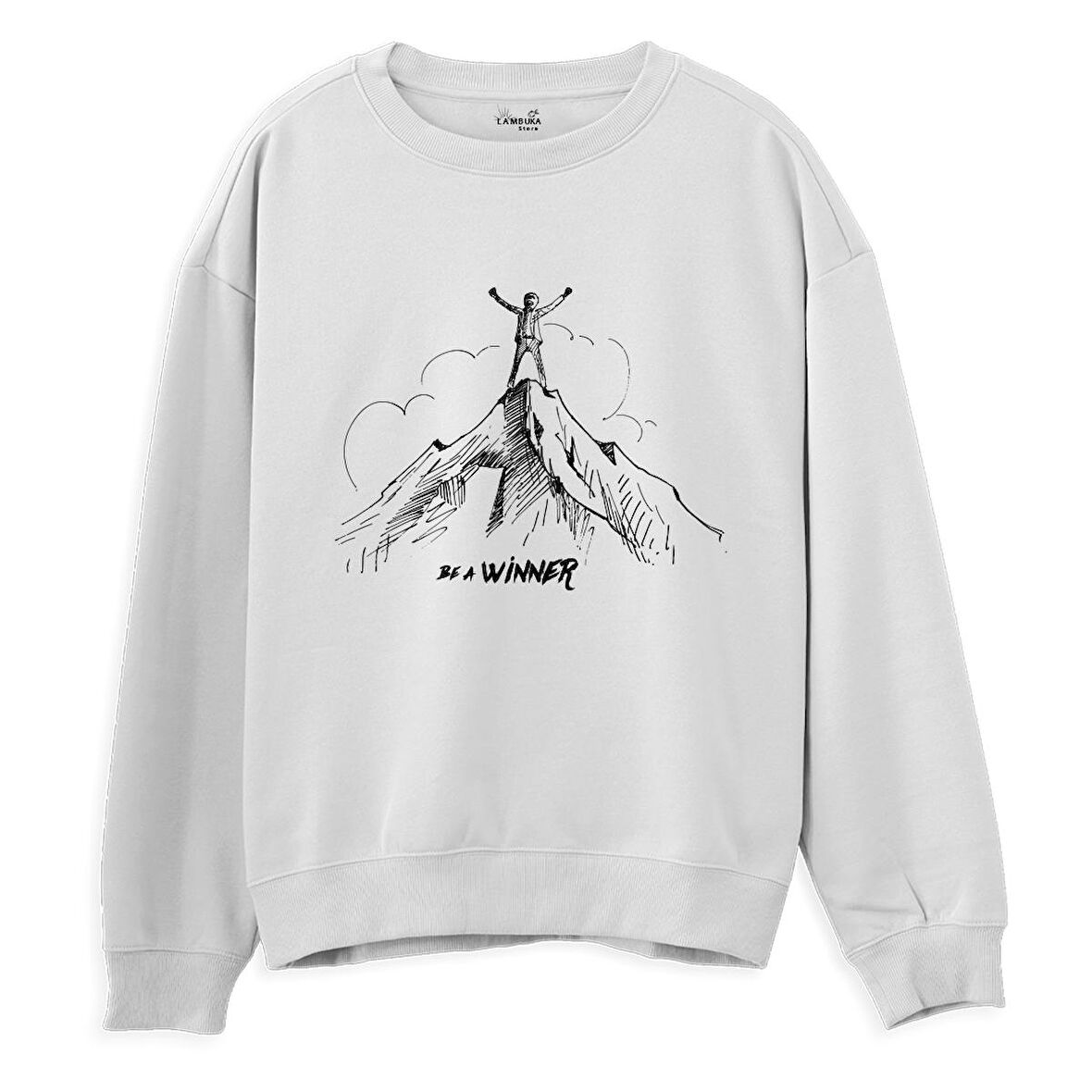 Winner  Baskılı Beyaz Sweatshirt