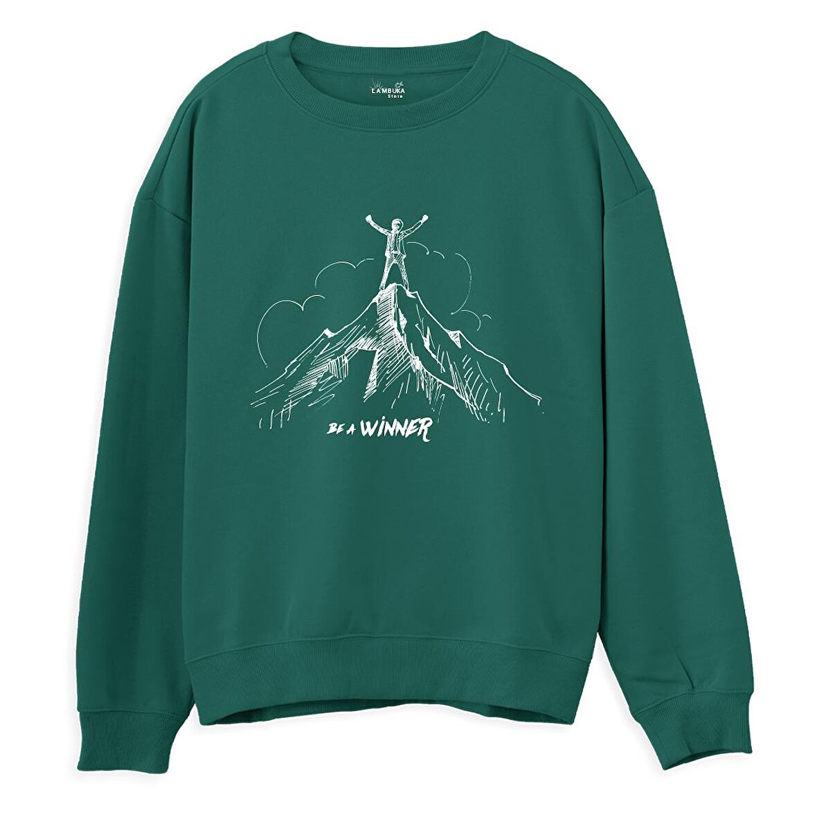 Winner  Baskılı Yeşil Sweatshirt