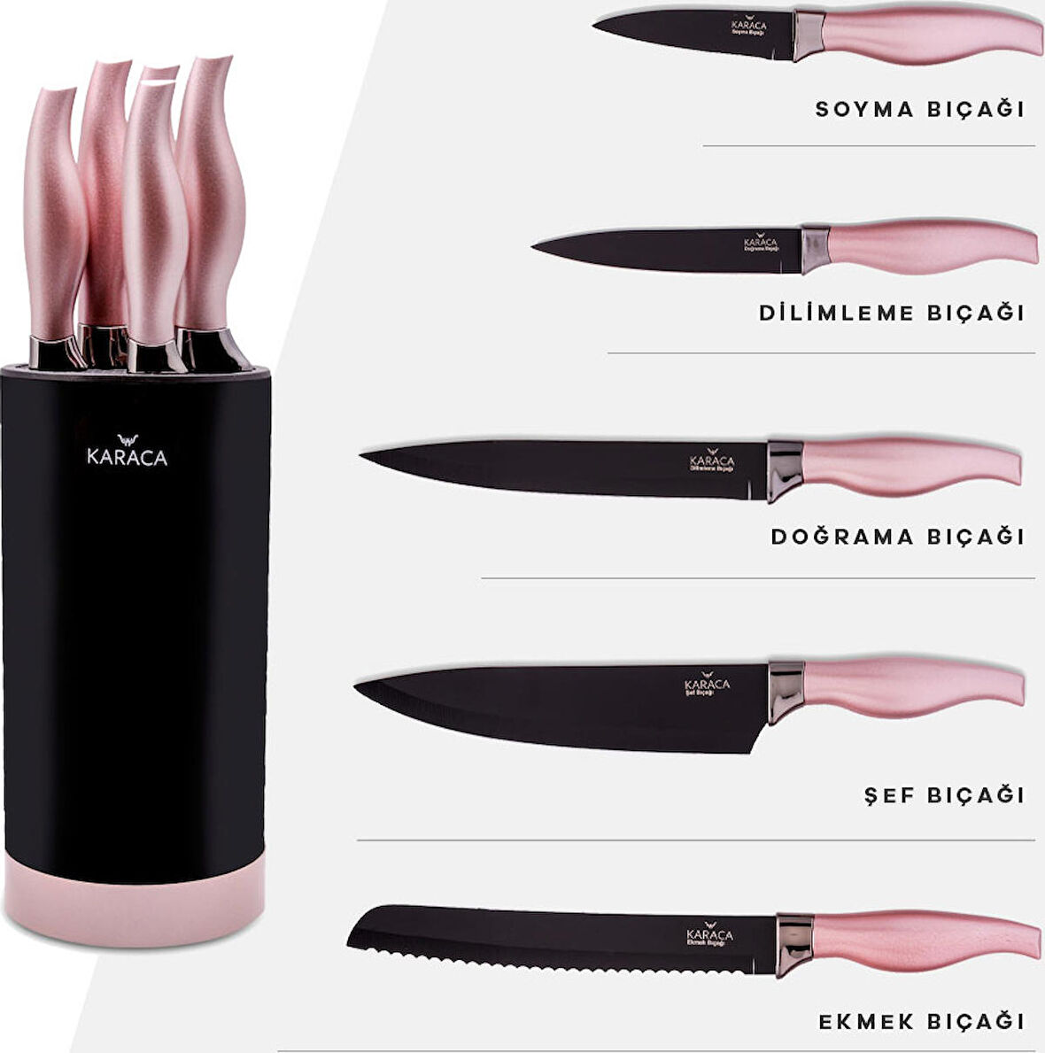 Karaca Rosegold 6 Parça Bıçak Seti
