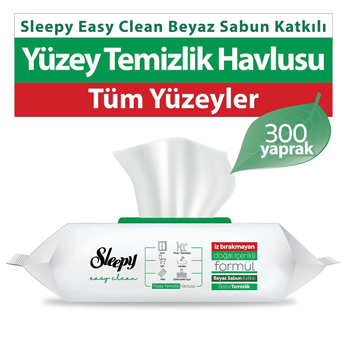 Sleepy Easy Clean Yüzey Temizlik Havlusu&Mendili 3X100 (300 Yaprak)