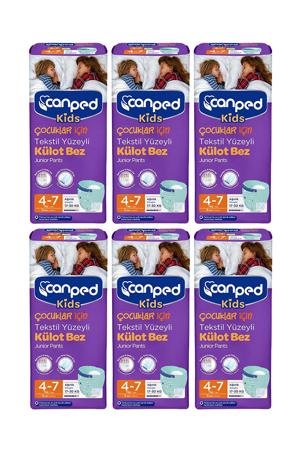 Canped Çocuklar için Emici Külot 4-7 yaş - 54 Adet