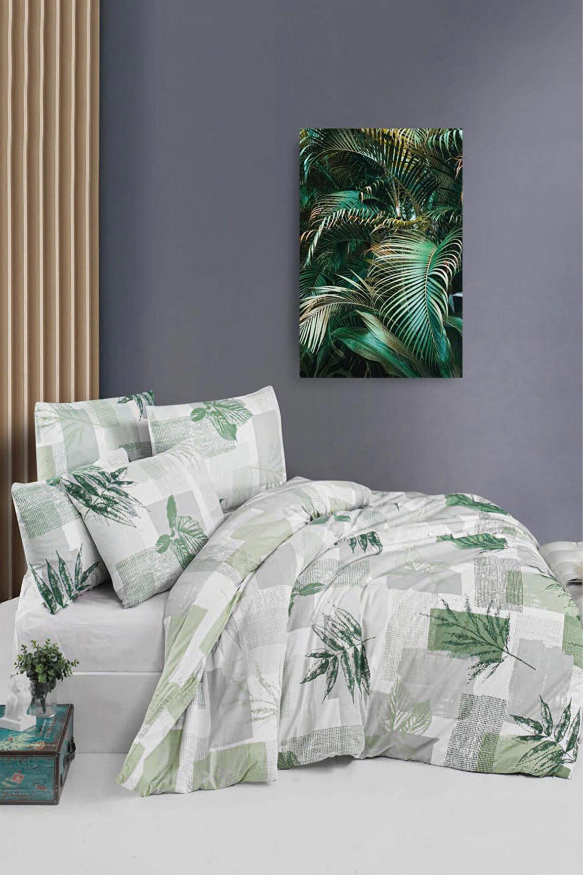 Helenito Tek Kişilik Nevresim Seti 160x220 Cm Ranforce Kumaş %100 Pamuklu Desenli