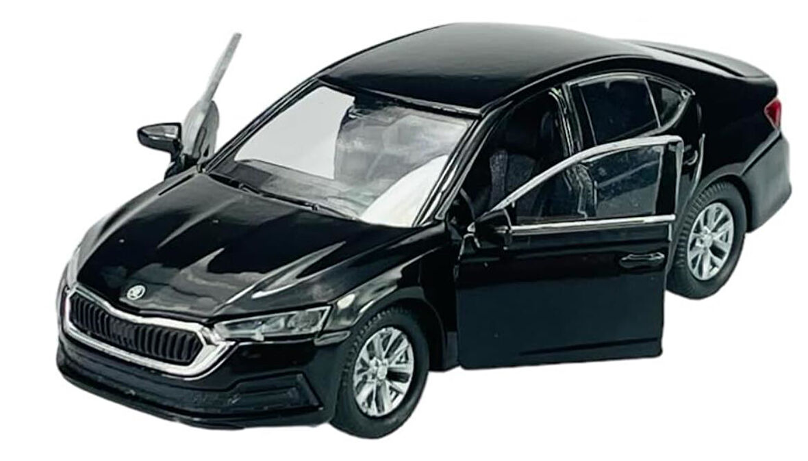 Oyuncak Metal Model Araba 1/36 Çek Bırak Siyah Octavia