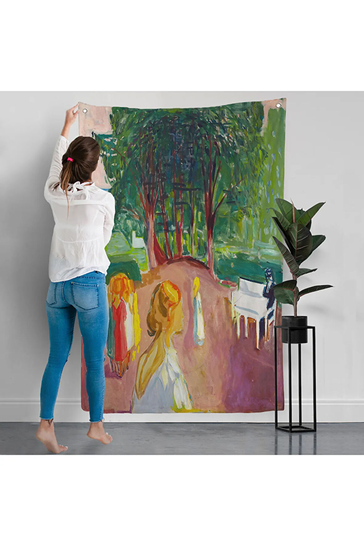 Edvard Munch - Parkta Flört Duvar Örtüsü-7303