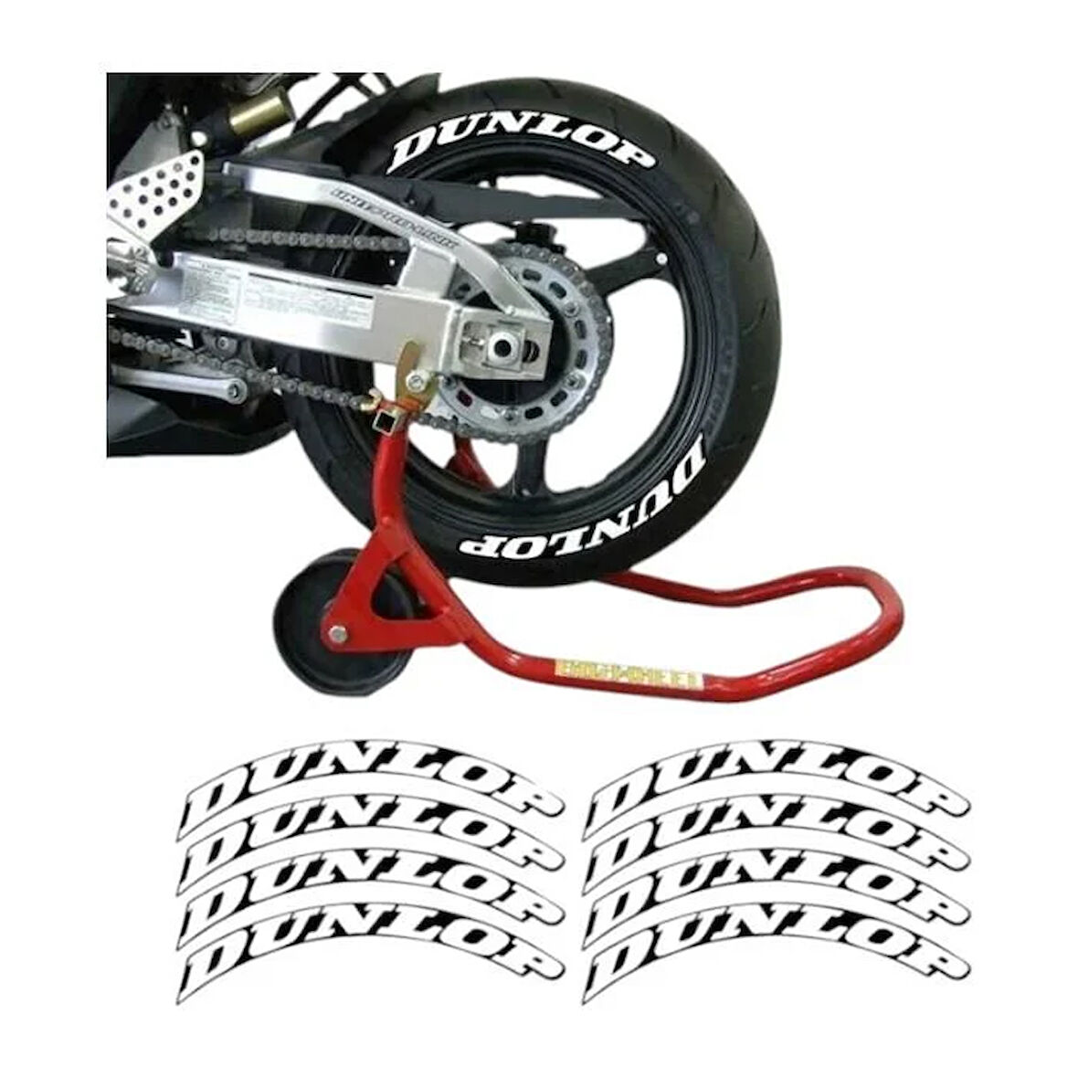 Gogo Lastik Yanak Yazısı 3D Beyaz Dunlop