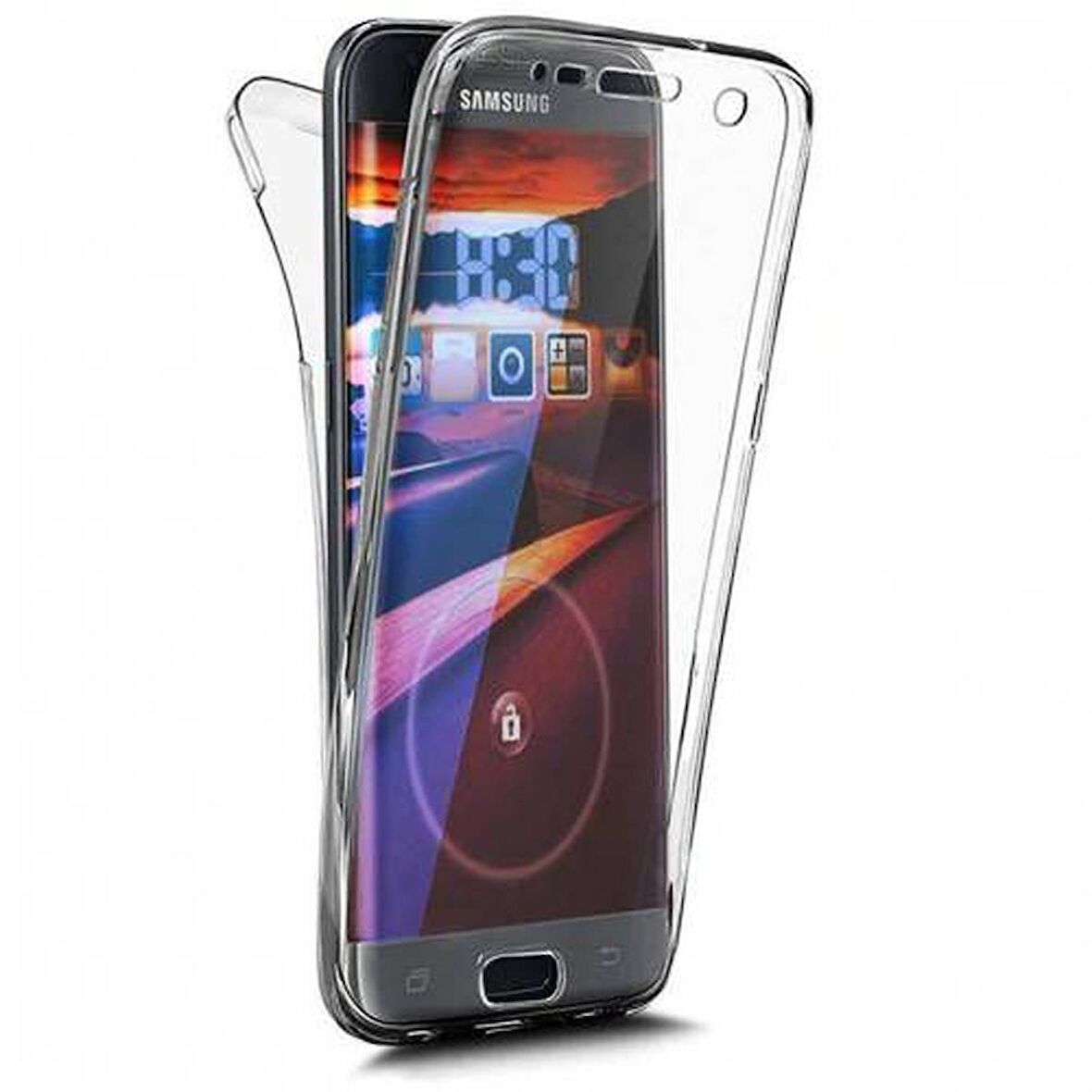 Gpack Samsung Galaxy S6 Edge Kılıf Ön Arka Şeffaf Silikon Koruma