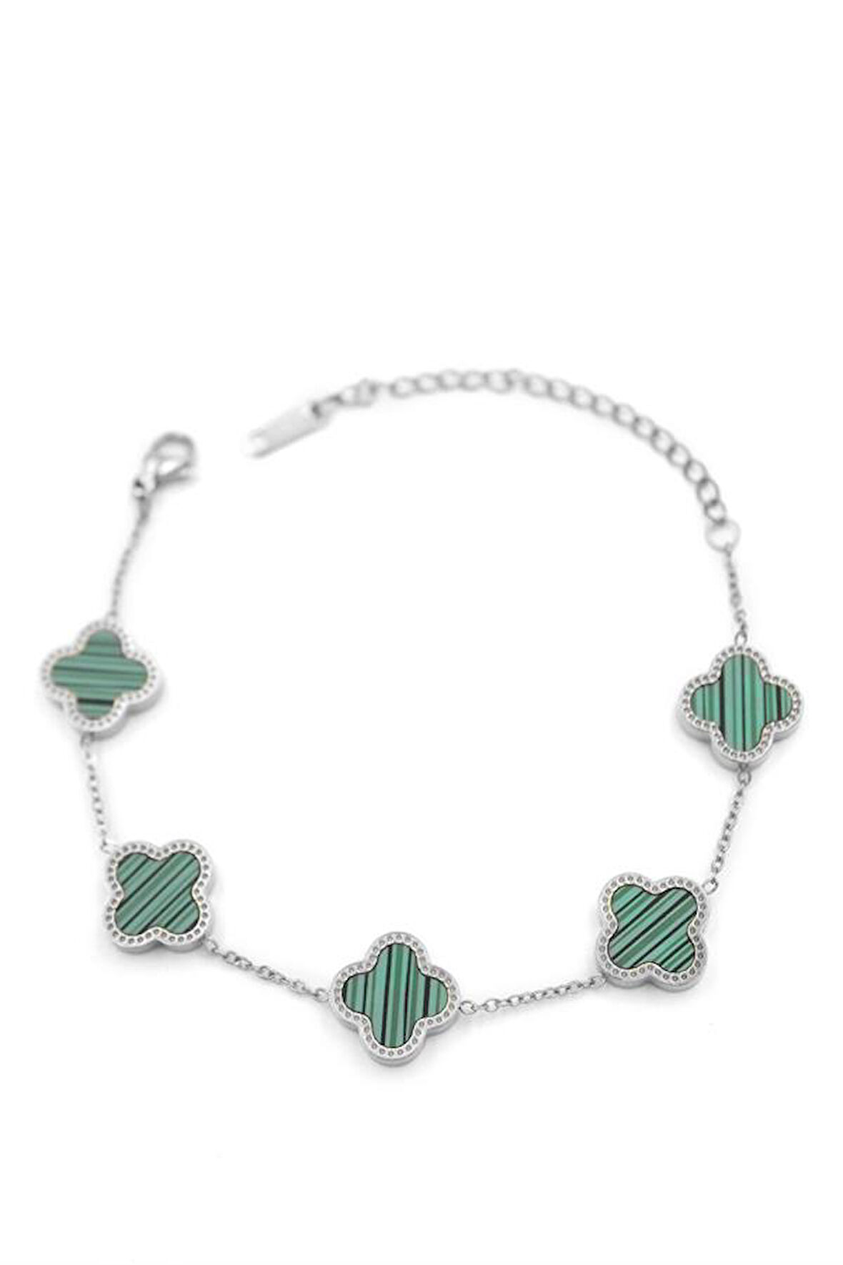VC Yonca Bileklik Gümüş - Yeşil