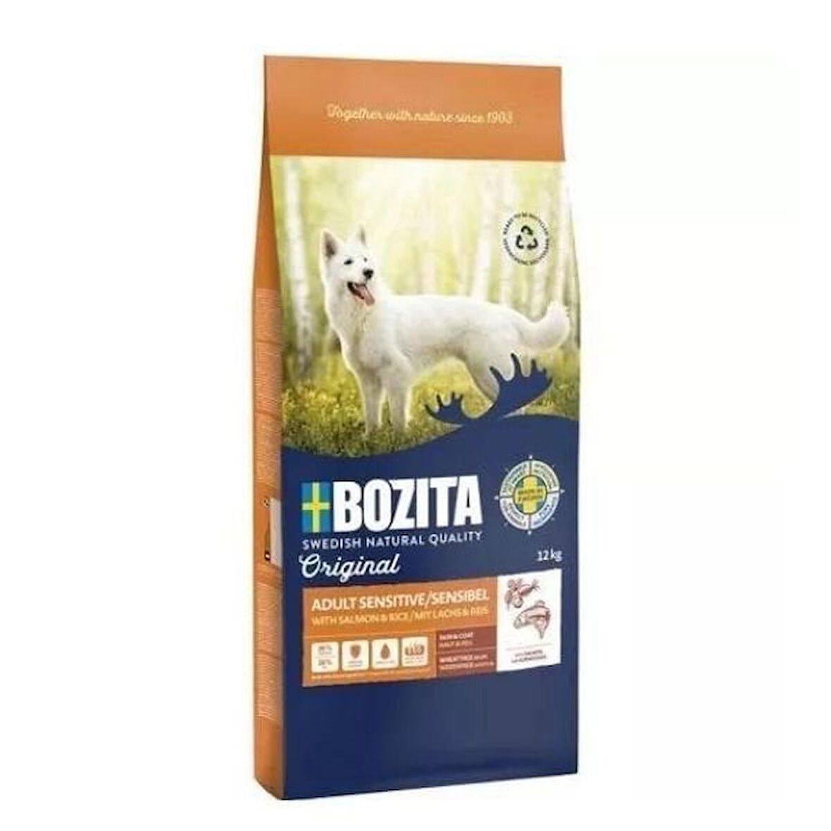 Bozita Original Adult Sensitive Somonlu ve Pirinçli Yetişkin Köpek Maması 12 Kg