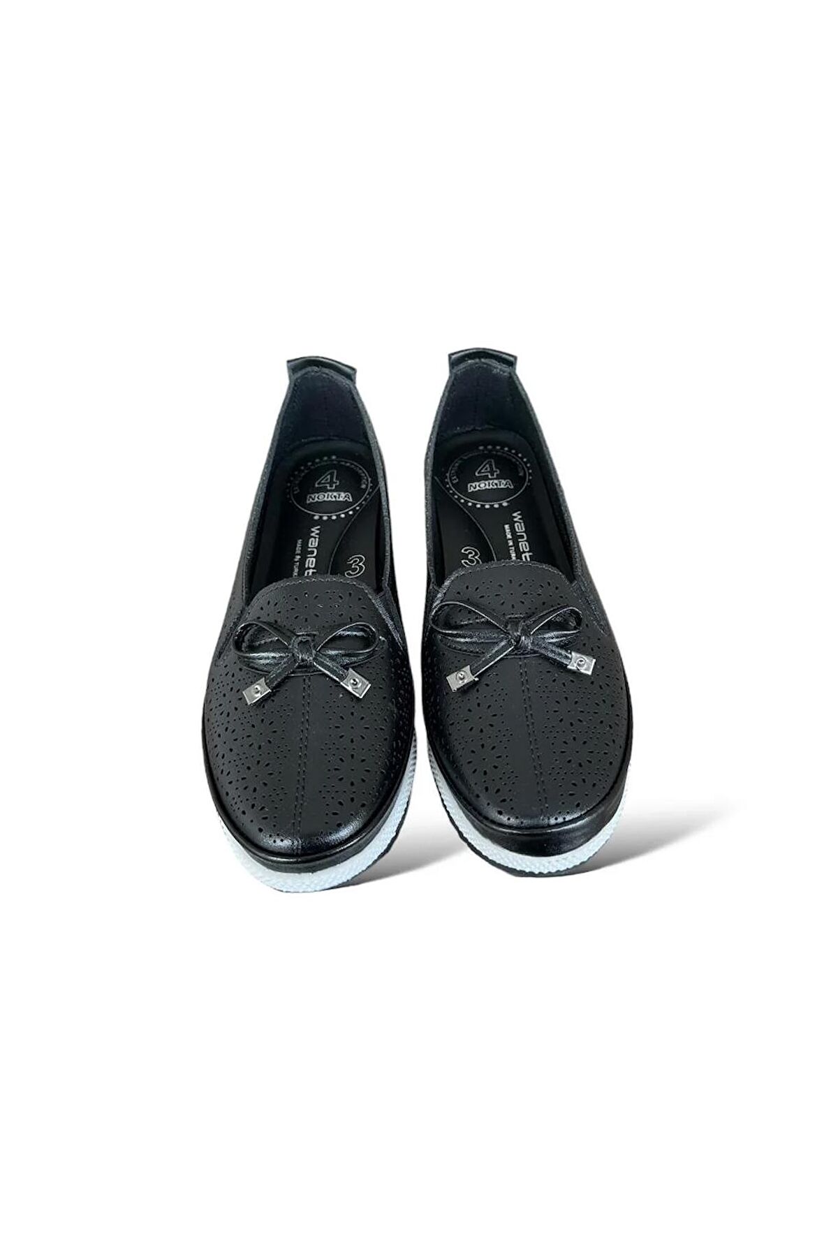 Ortopedik Hafif Rahat Taban Babet Ayakkabı SİYAH - BEYAZ