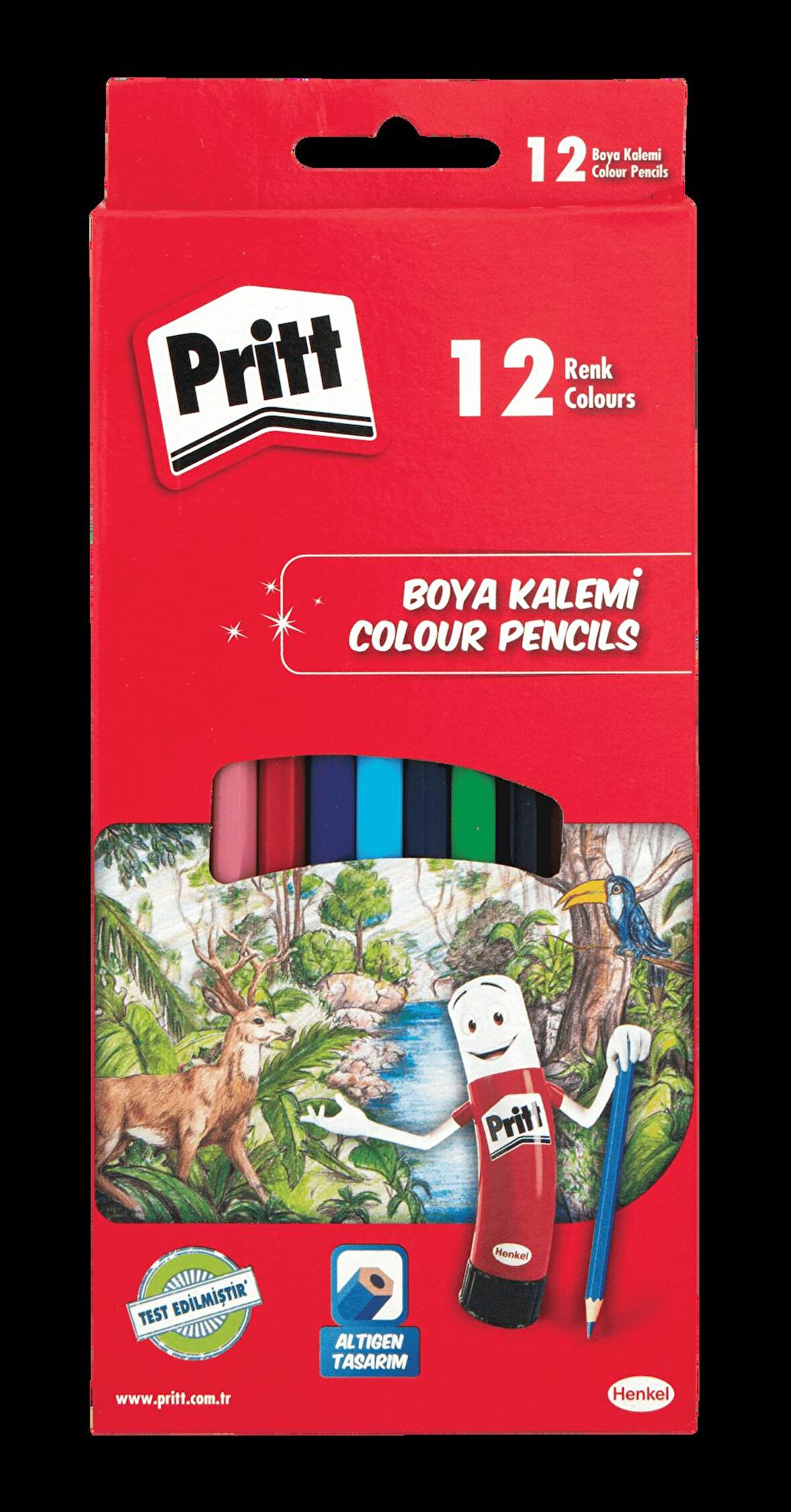 Pritt Kuru Boya Karton Kutu Tam Boy 12 Renk