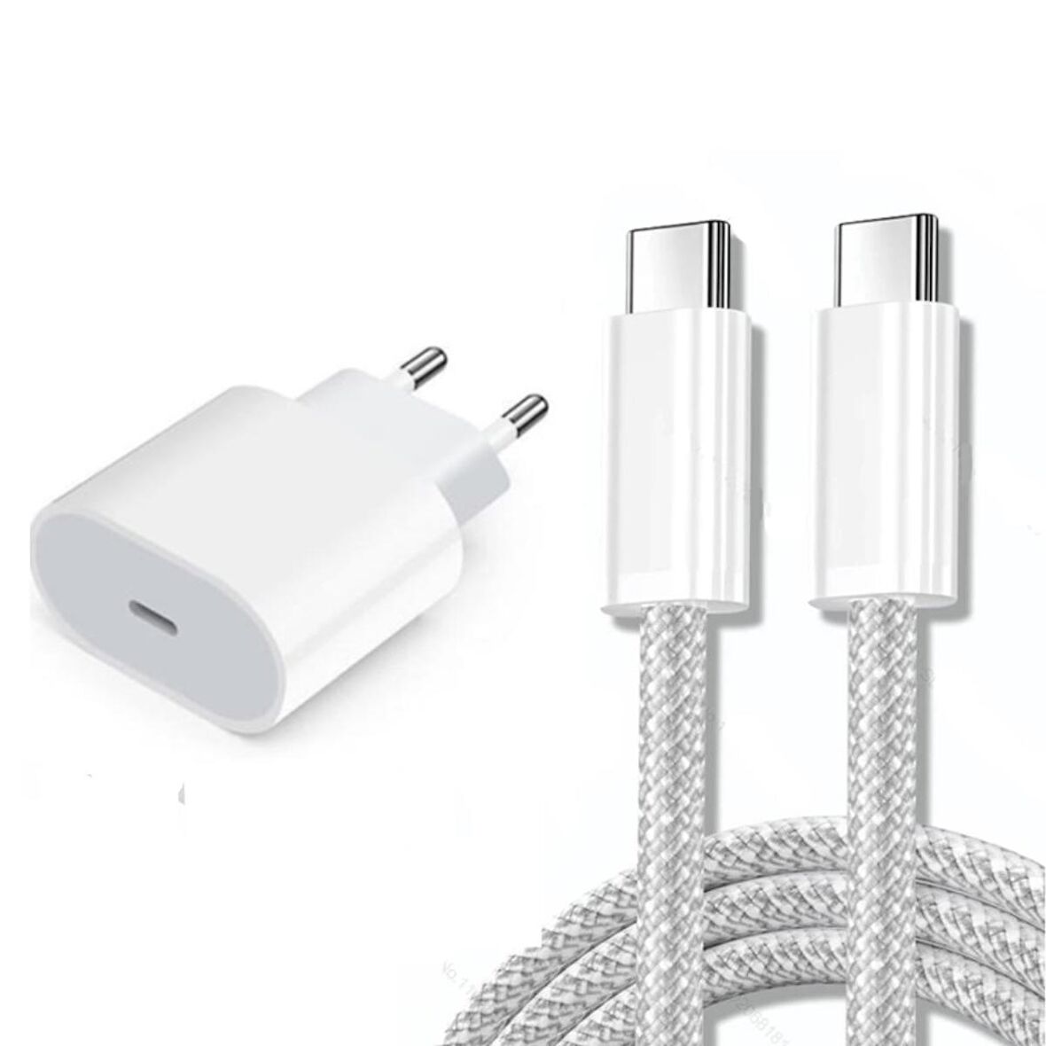 ScHitec PD35W Şarj Aleti 6A 66W Type-C to Type-C Kablolu Set Beyaz