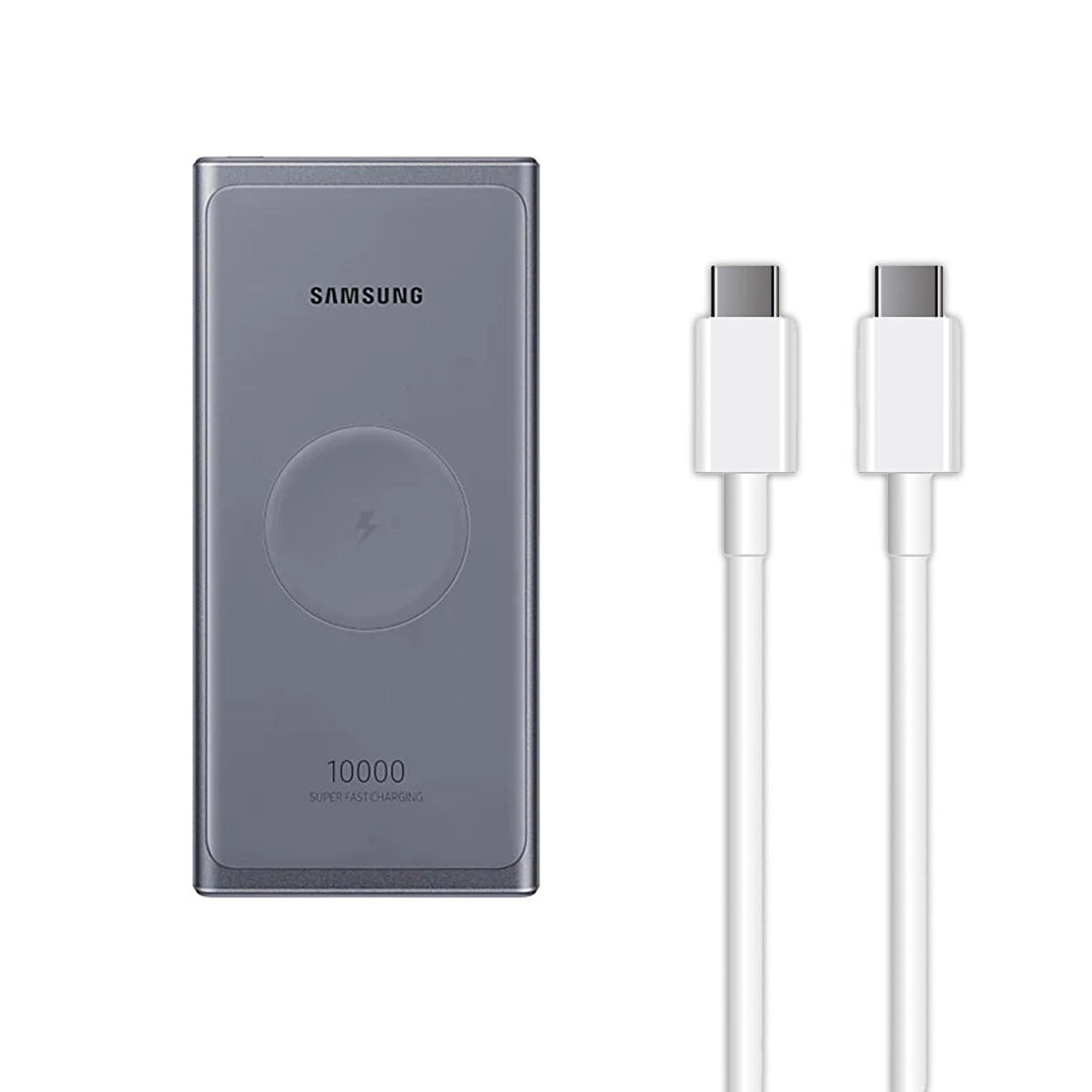 Samsung Tecno Spark 10 İle Uyumlu 25W 10000mAh Kablosuz Şarj Özellikli 2 Metre Type-C to Type-C Kablolu Powerbank