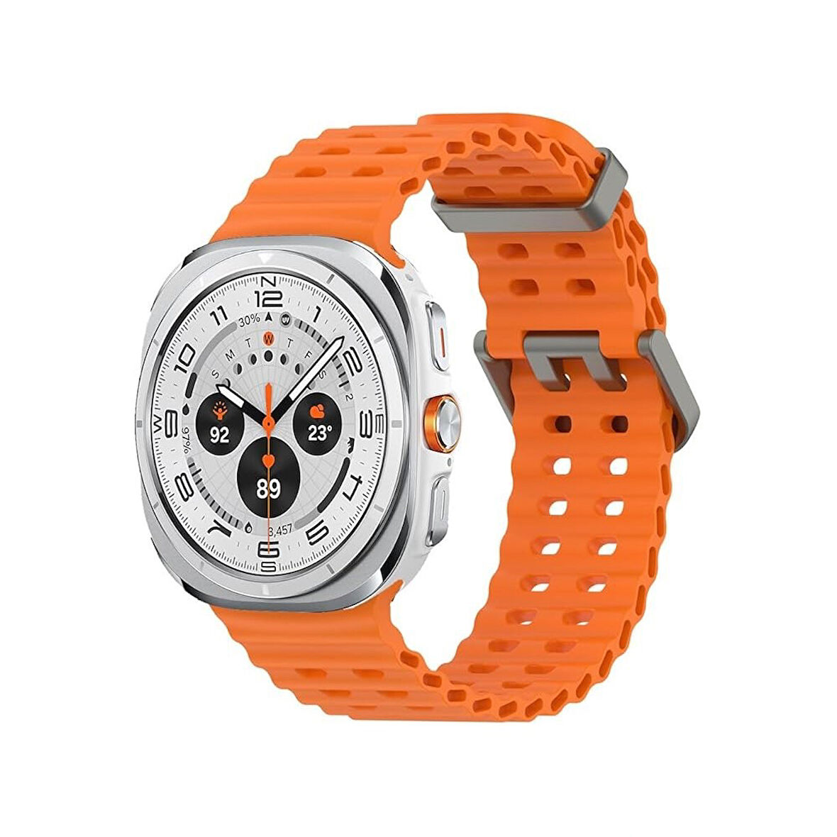 Haino Teko Watch Ultra Amoled Ekran WaterProof Akıllı Saat 3 Kordonlu Titanyum Gümüş 47mm