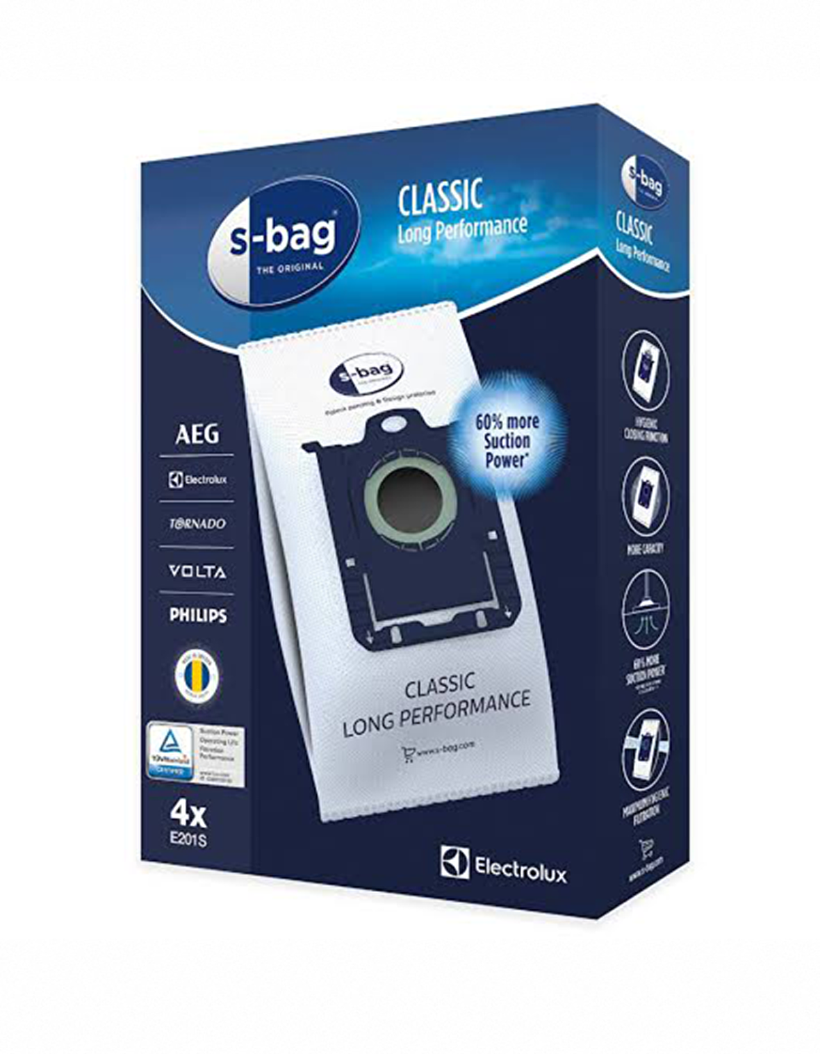 Electrolux E201S S-Bag Classic Long Performance 4'lü Toz Torbası