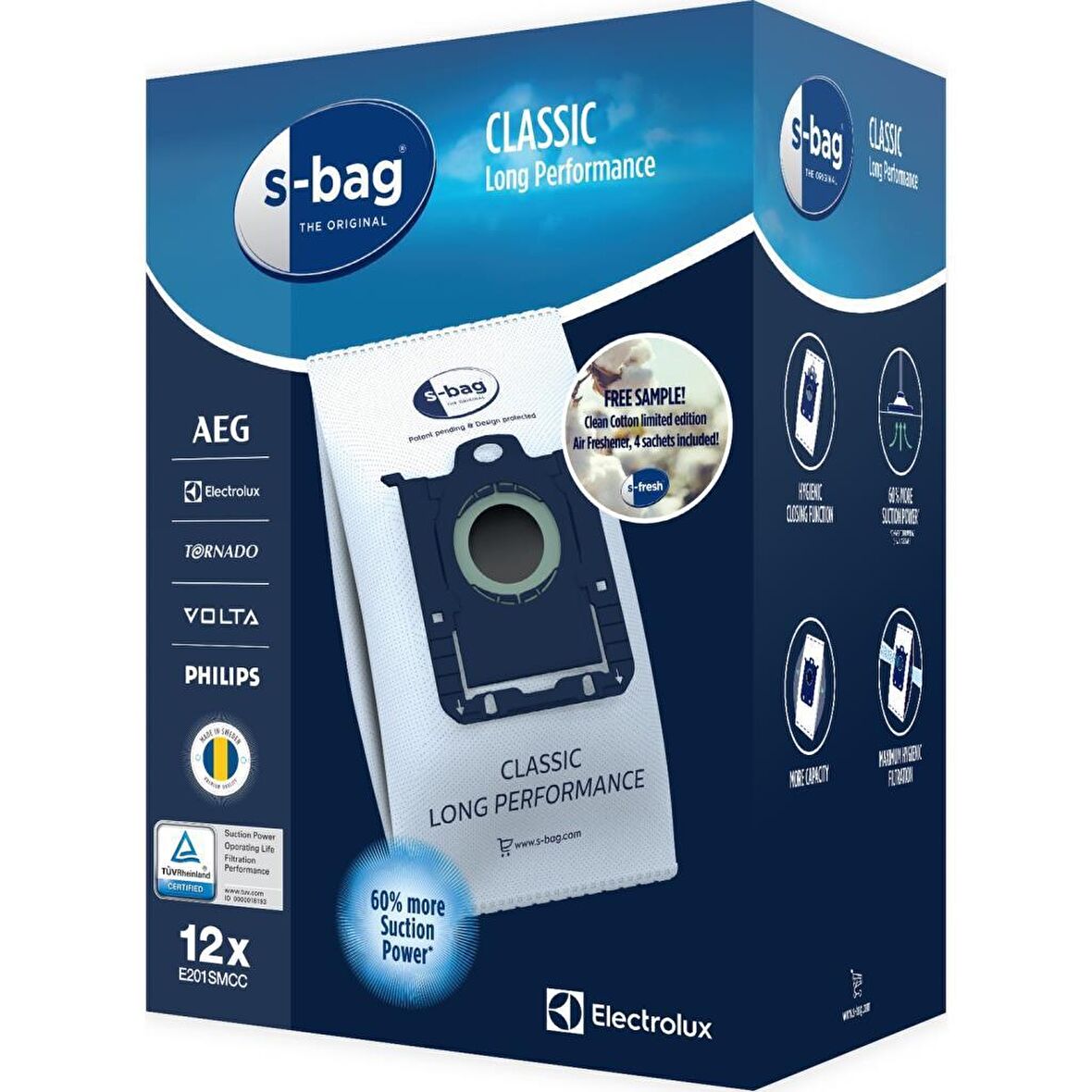 Electrolux E201SMCC S-Bag Classic Long Performance Mega Pack 12'li Toz Torbası