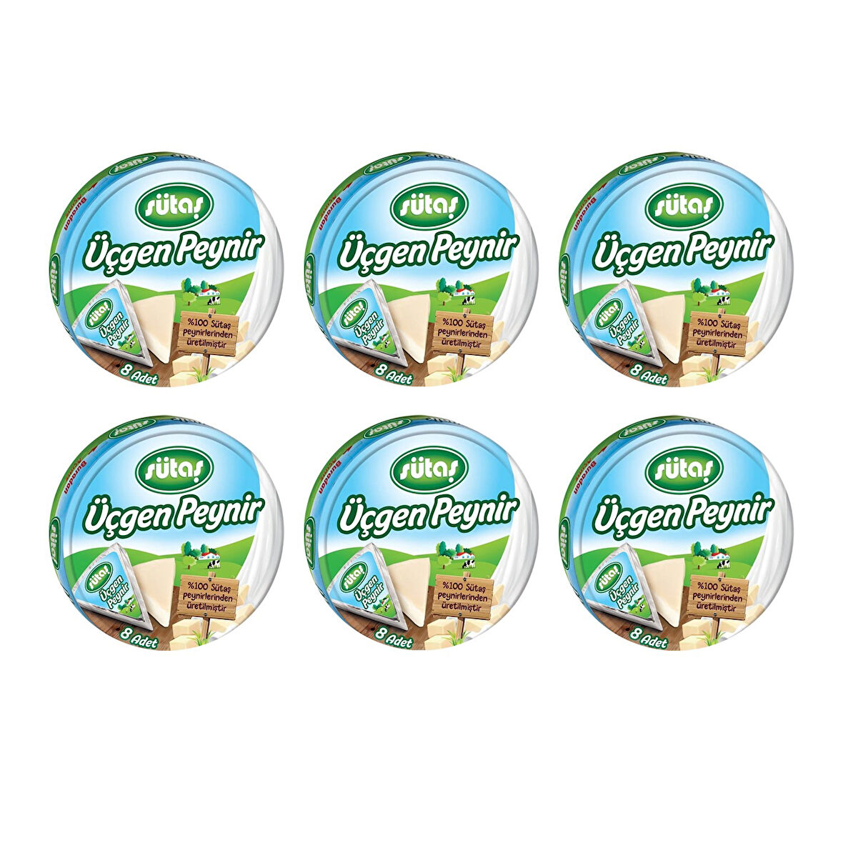 Sütaş Üçgen Peynir 100 gr (8 x 12,5 g) x 6 Adet