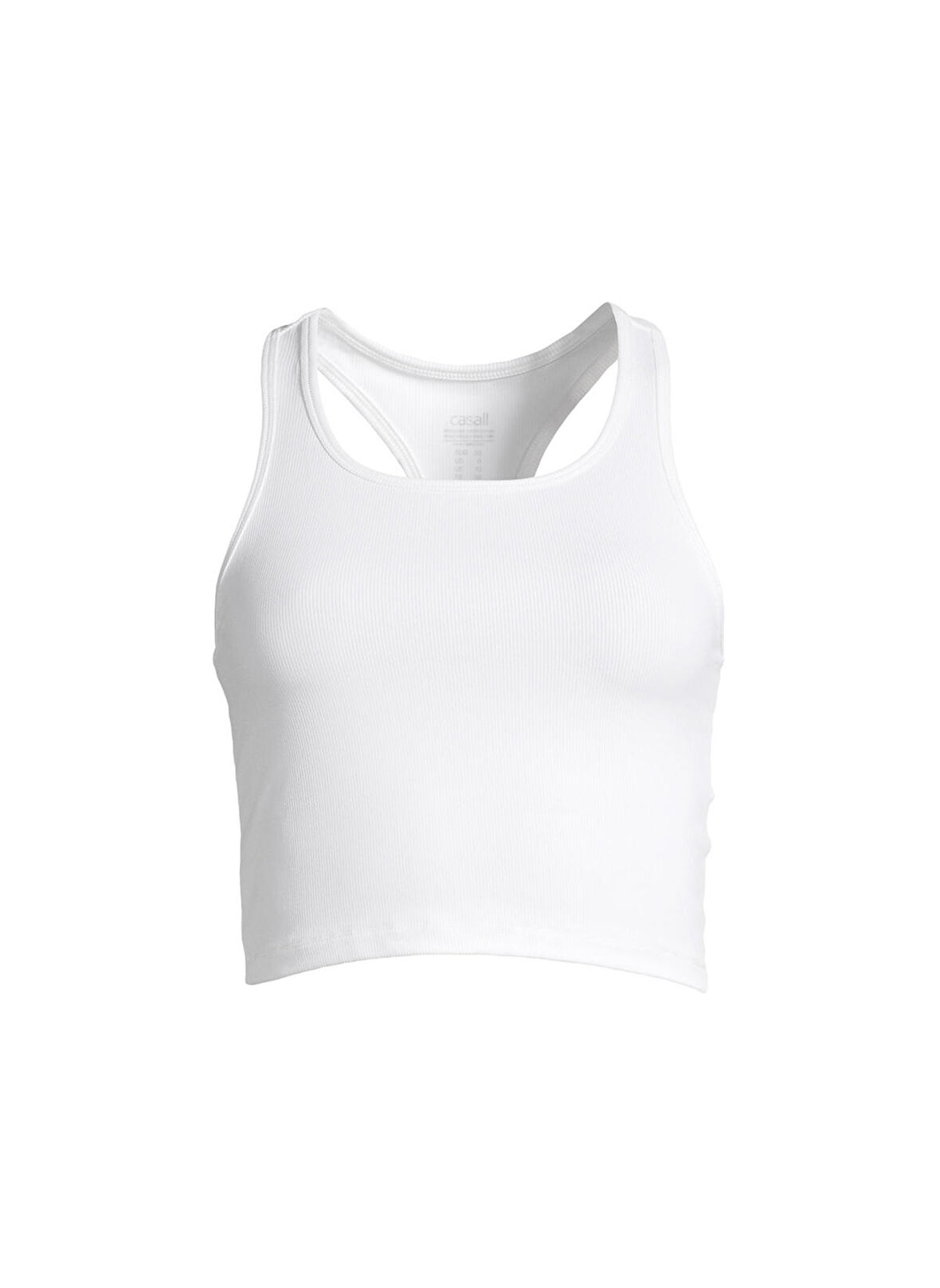 Casall Beyaz O Yaka Kadın Düz Atlet 20424-001 Crop Rib Racerback