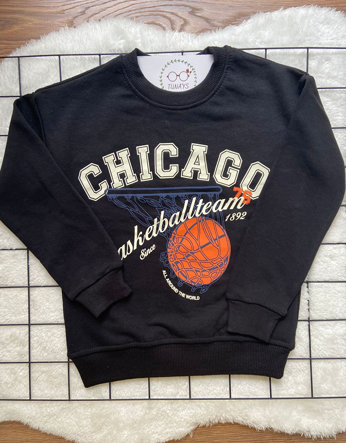 CHICAGO Baskılı Çocuk Oversize Sweatshirt (vIpnzArJbTxxZ)