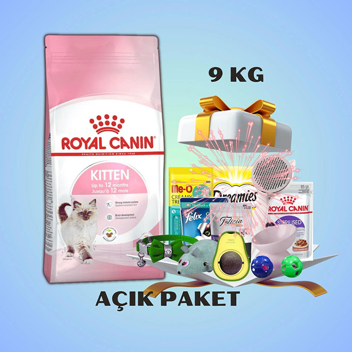 Royal Canın Kitten Yavru Kedi Açık Mama 9 Kg Hediyeli Paket 