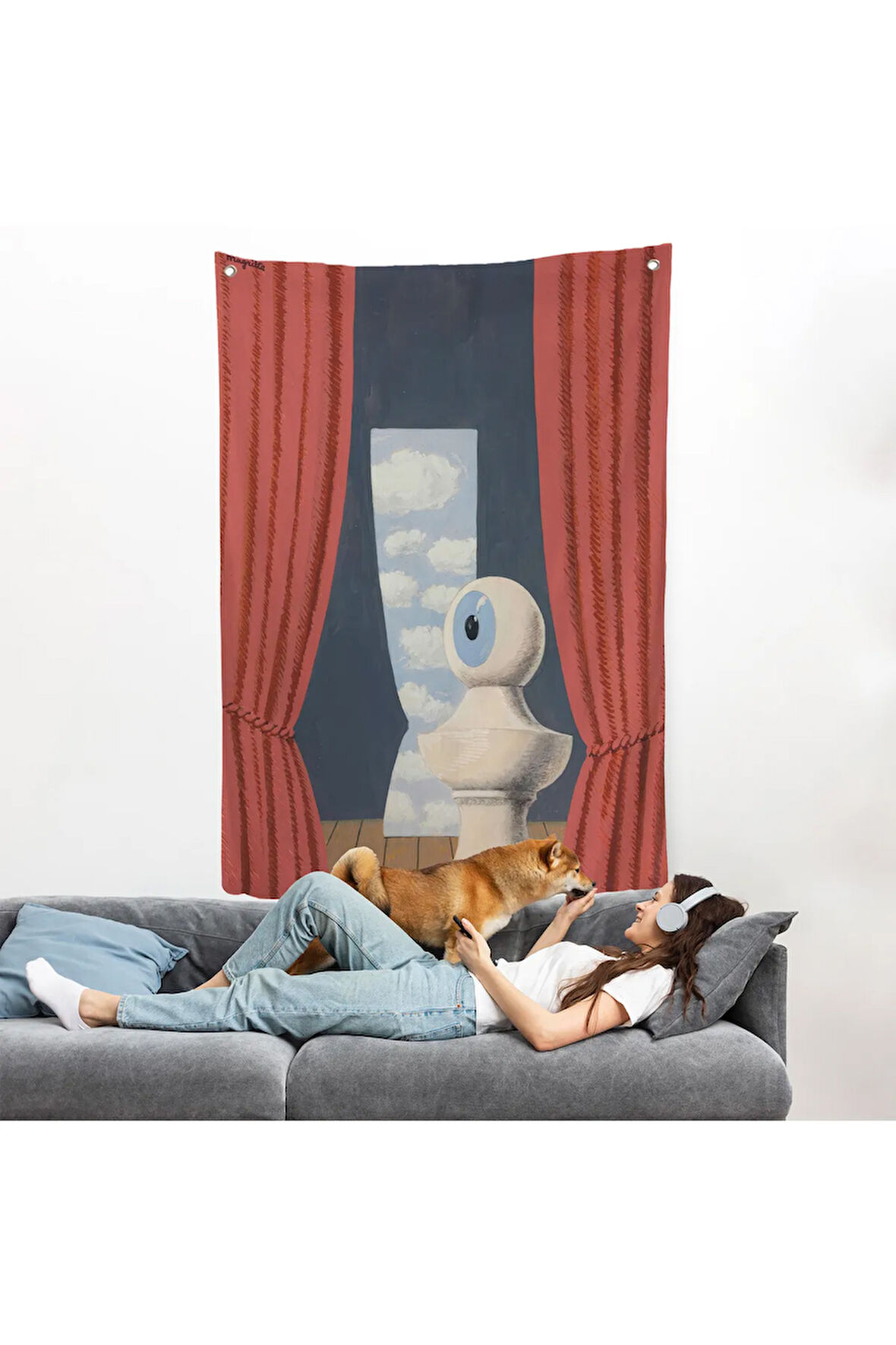 Rene Magritte Belçika Sürrealizim Shekspare Duvar Örtüsü-7327