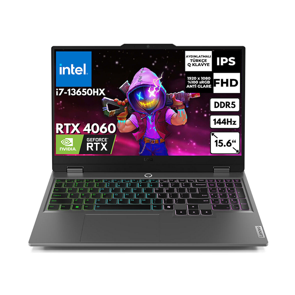 Lenovo LOQ 15IRX9 i7-13650HX 16 GB 512 GB SSD 8GB RTX4060(115W) 15.6" FHD 144Hz FreeDos Gaming Notebook 83DV00WTTR AR1