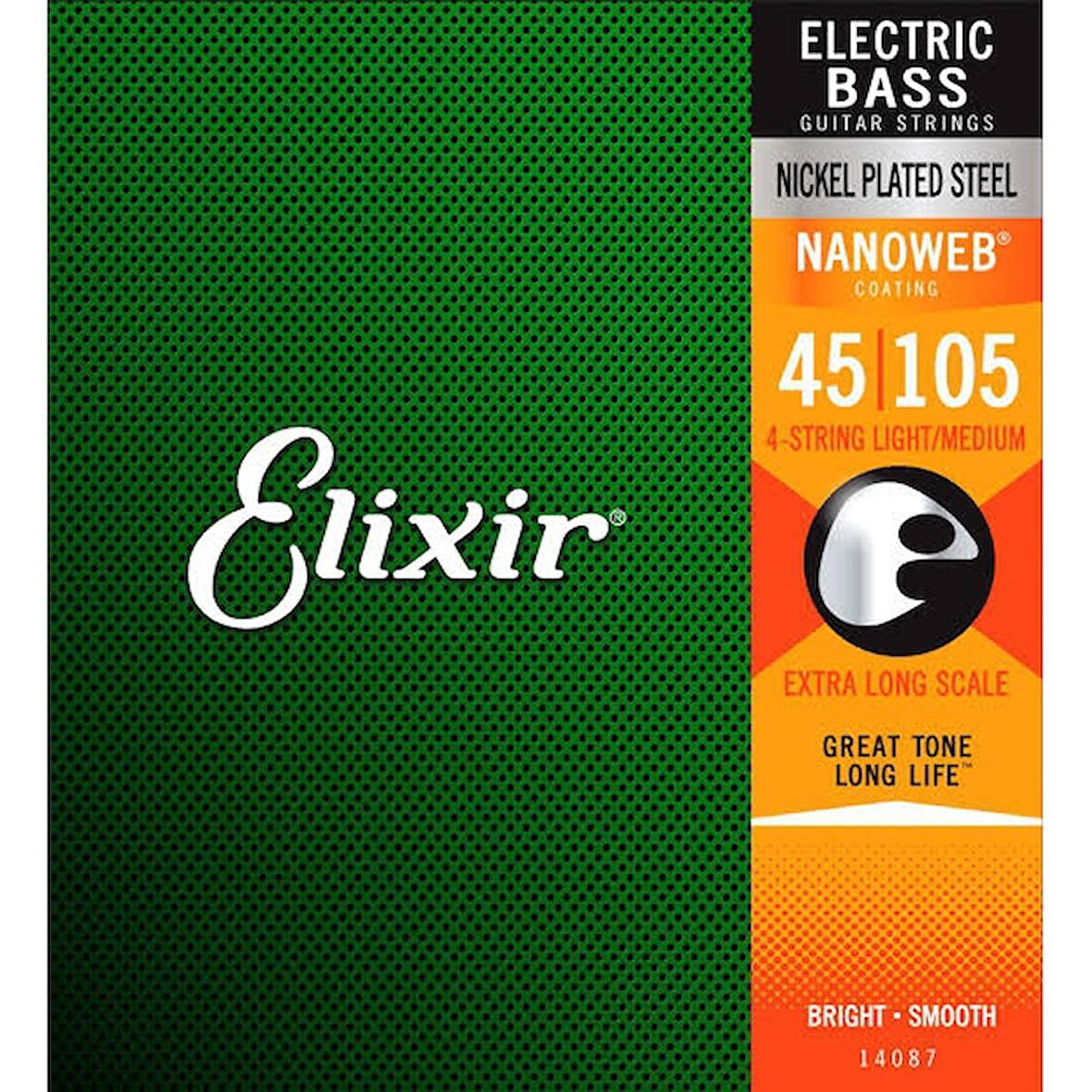 Elixir 14087 Nanoweb Xlong Medium Bas Gitar Teli (45-105)