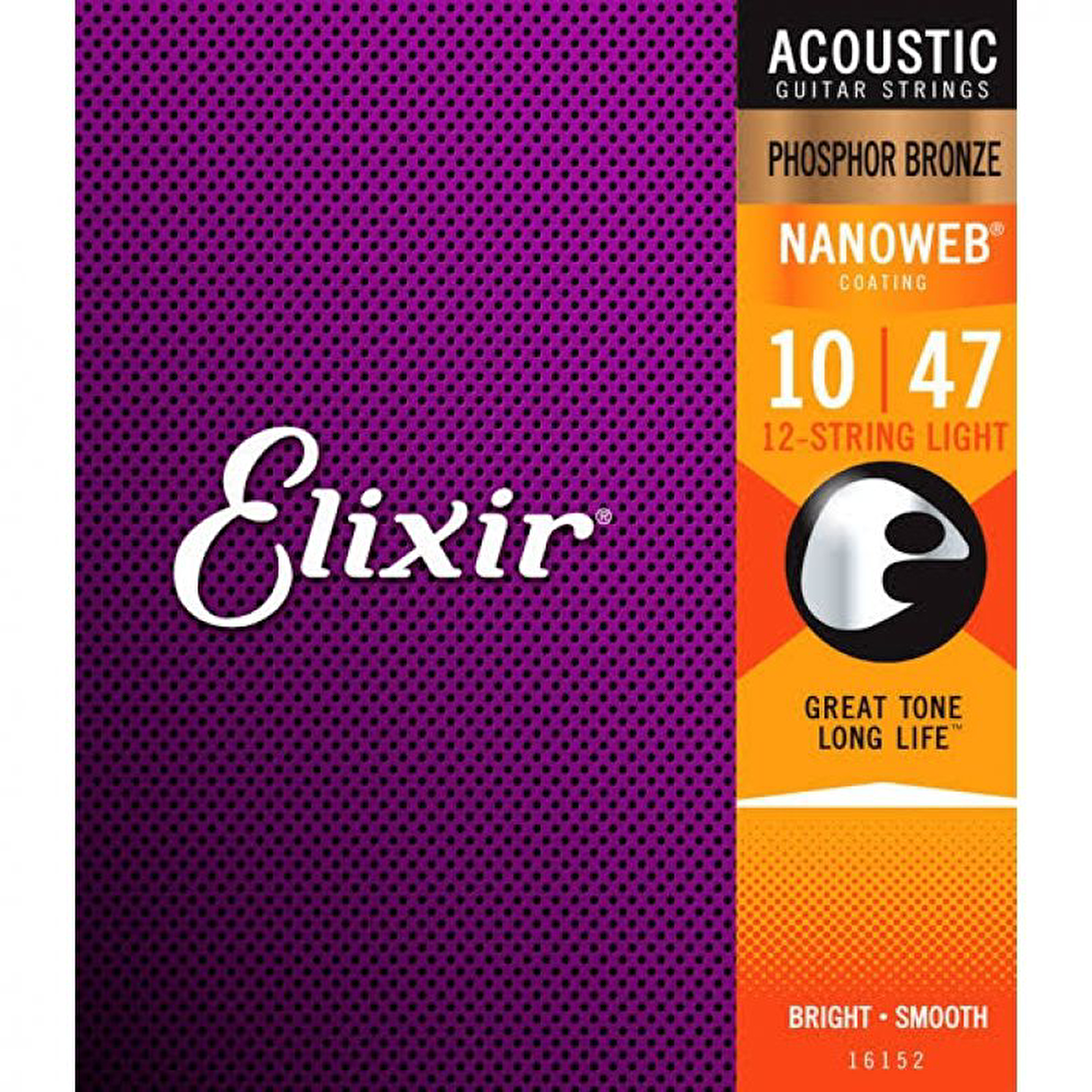 Elixir 16152 Phosphot Bronze Nanoweb 12 Telli Akustik Gitar Teli (10-47)