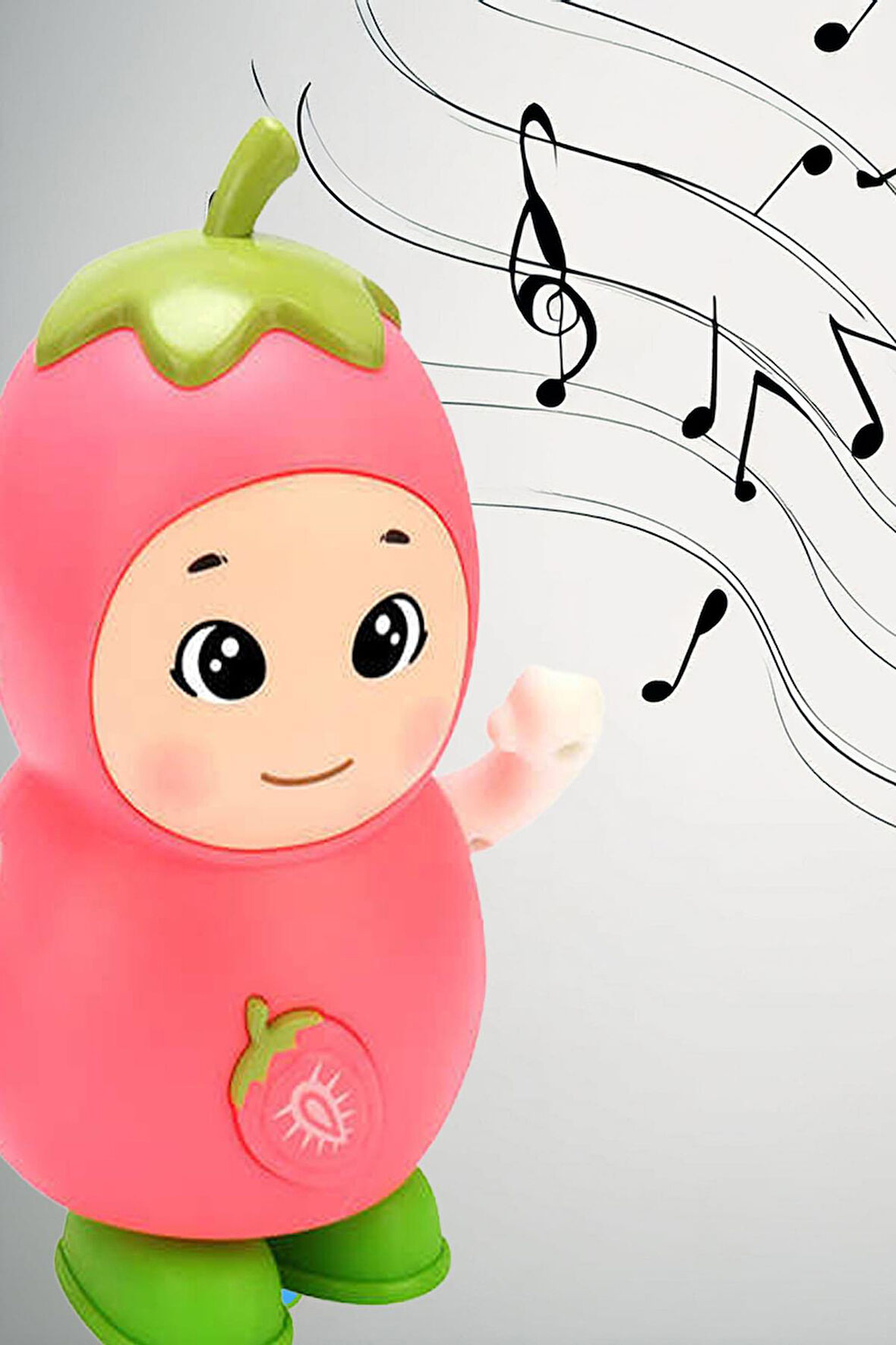 Işıklı ve Müzikli Danseden Çilek Oyuncak – 17 cm, Minikler İçin Eğlencenin Adı!