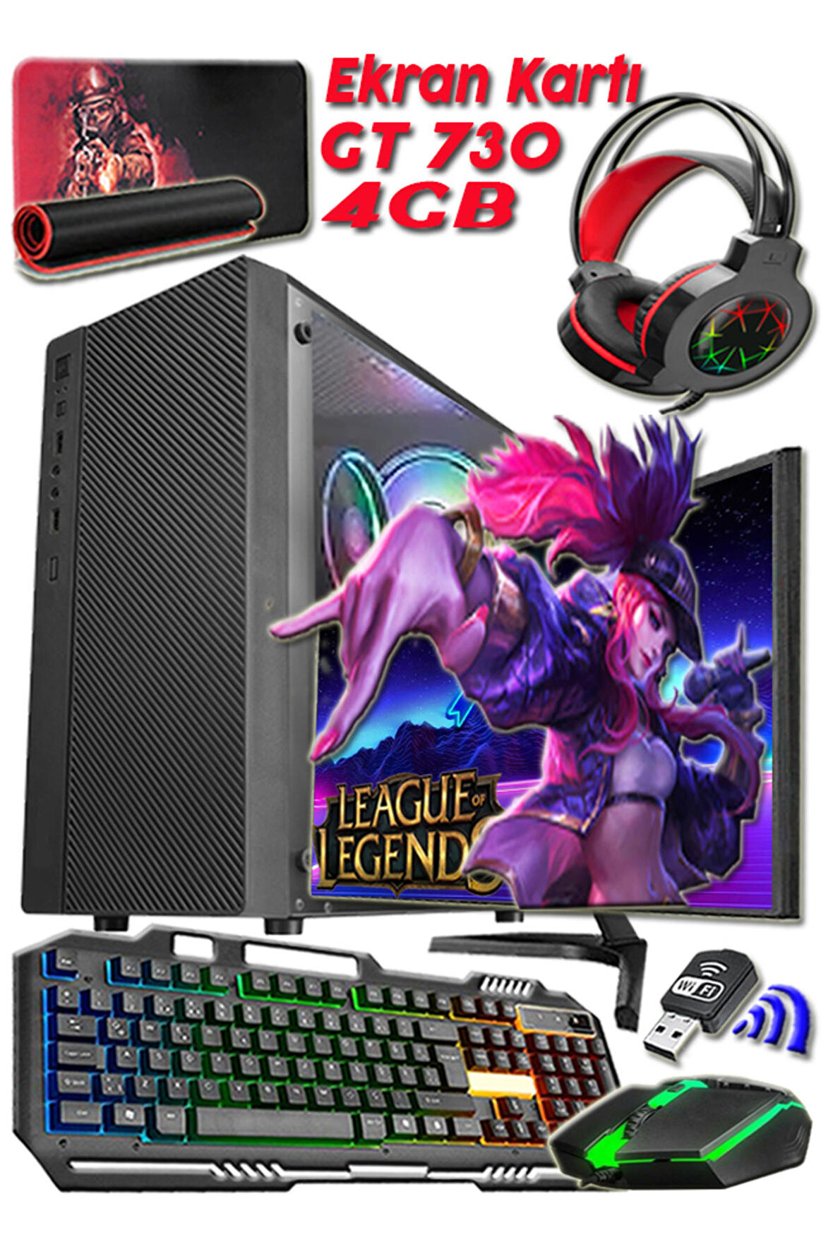 Lol Eko I5 2400 8gb 128gb Ssd 250gb Hdd Gt 730-4gb E.kartı 19.5" Hd Monitör