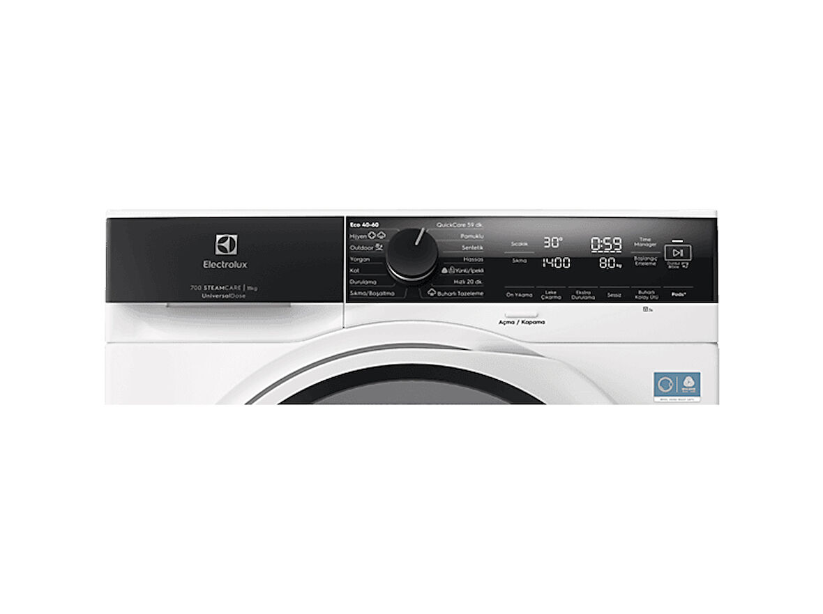 ELECTROLUX EW7F4404UT 700 Serisi SteamCare A Enerji Sınıfı 11 kg 1400 Devir UniversalDose Çamaşır Makinesi