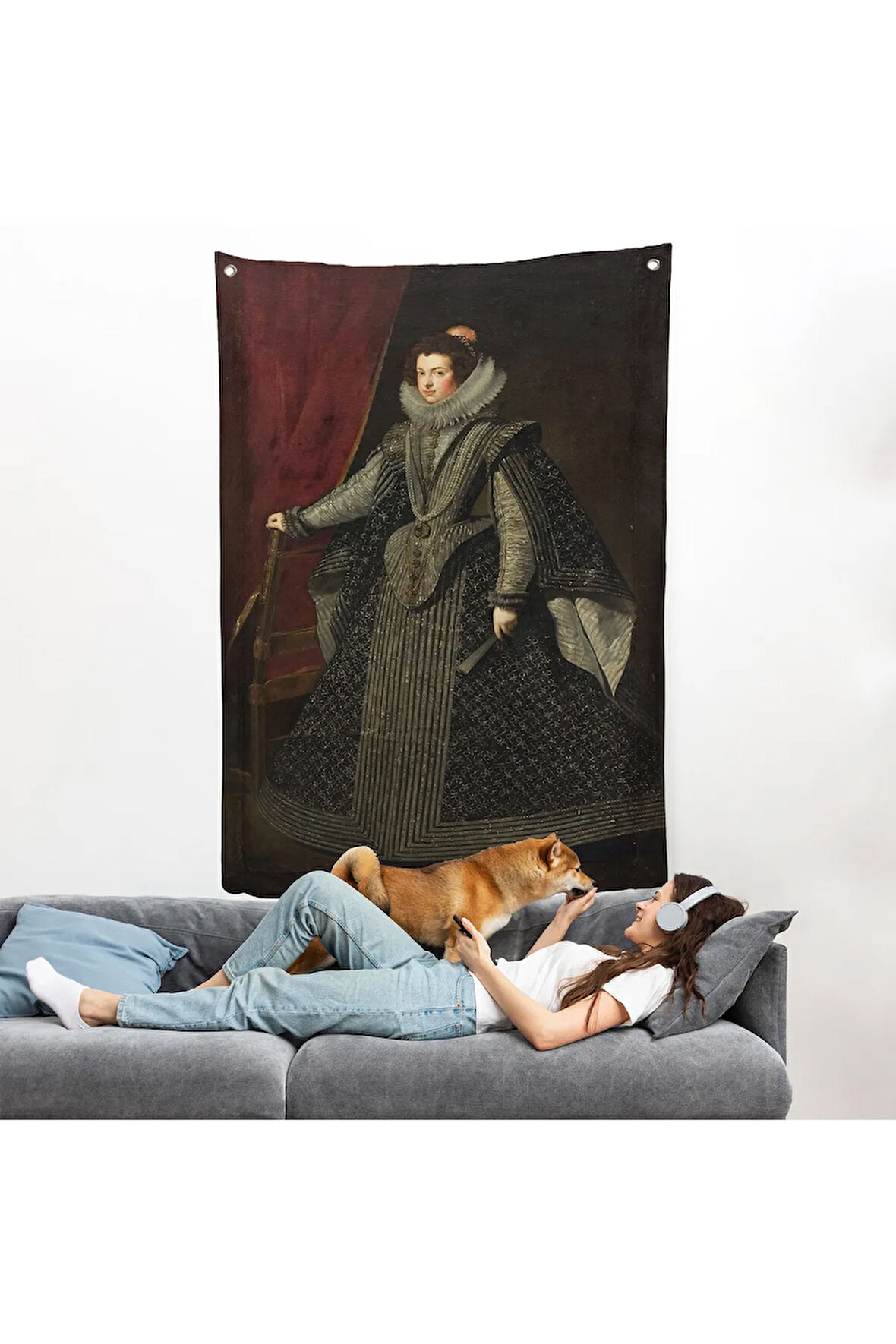 Bourbonlu Isabella Kral Philip IV'ün İlk Kraliçesi Duvar Örtüsü-7334