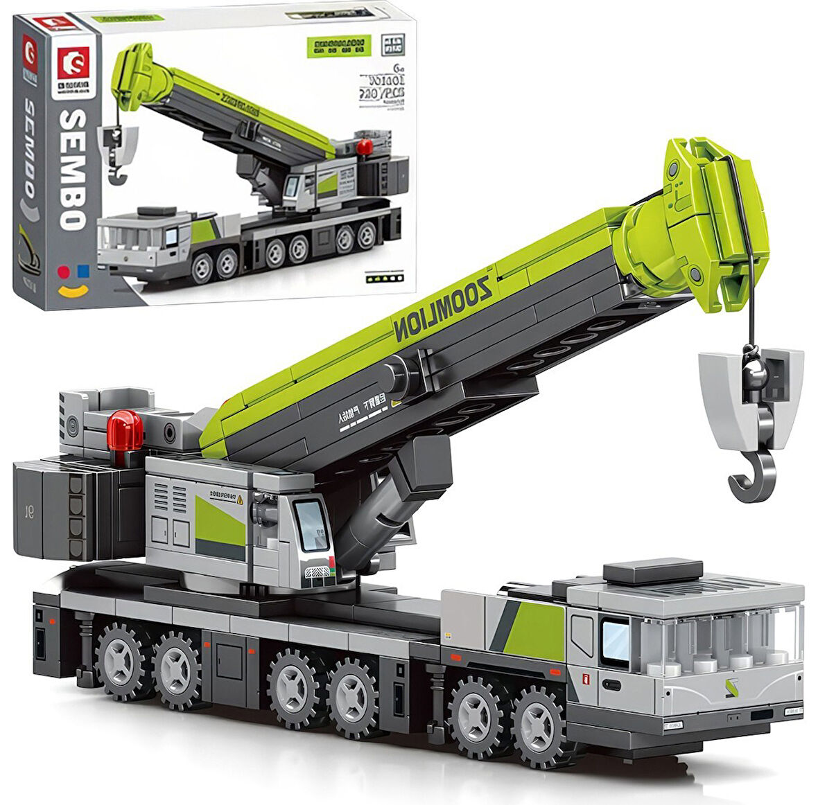 Sembo Block Zoomlion Lisanslı Mini Vinç 228 Parça Yapı Blokları LEGO ile Uyumlu (705101)