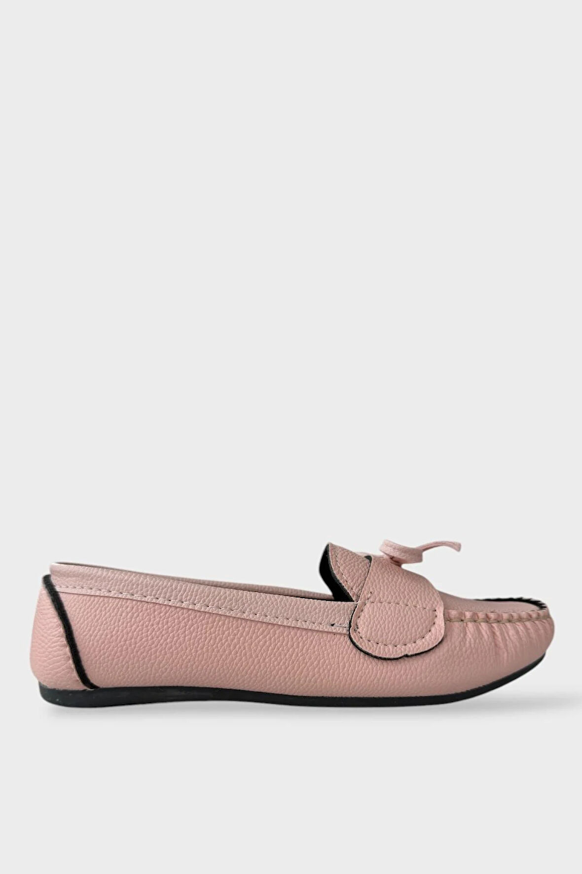 Kadın Fiyonklu Günlük Babet Ayakkabı PUDRA