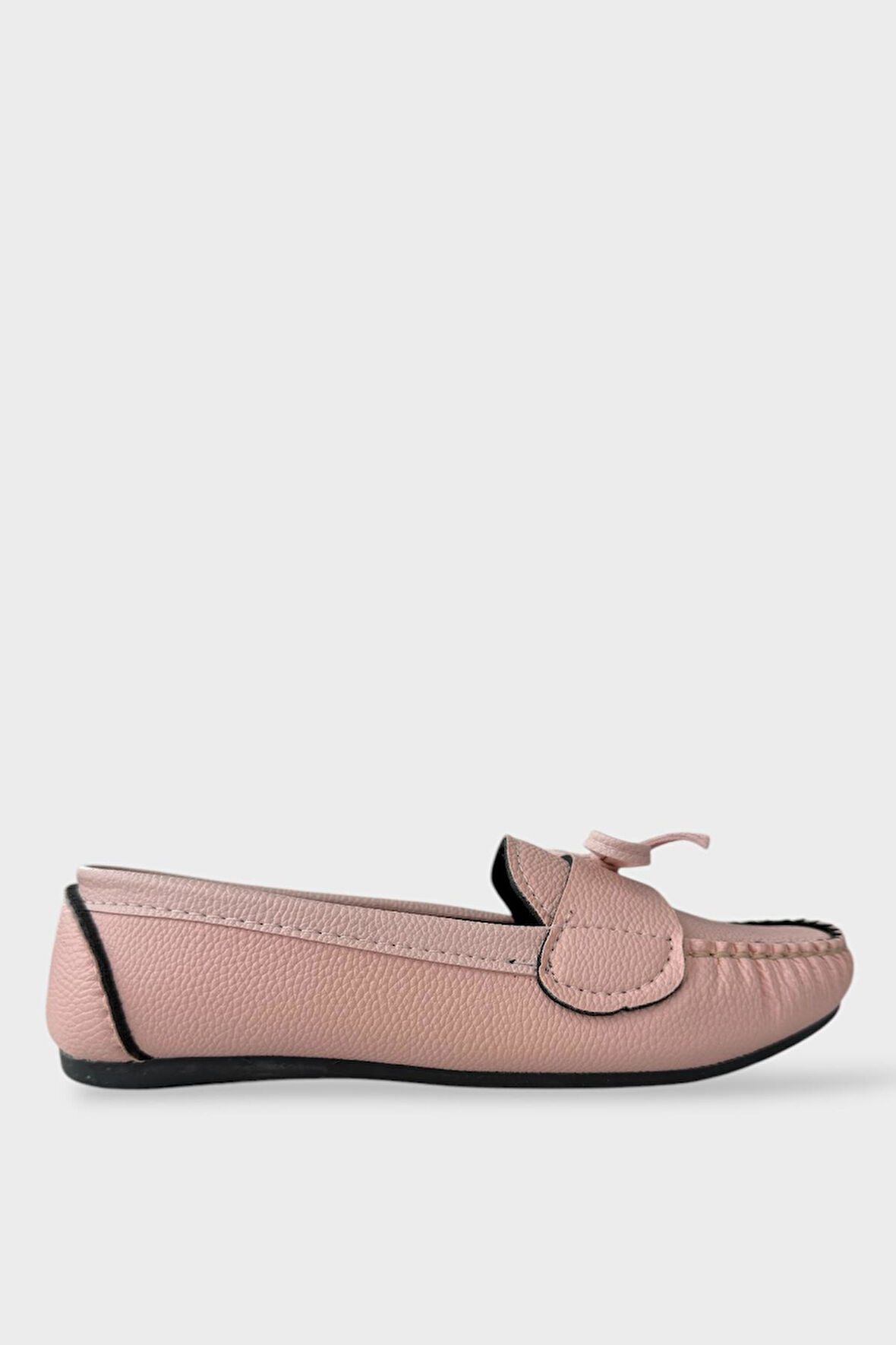 Kadın Fiyonklu Günlük Babet Ayakkabı PUDRA