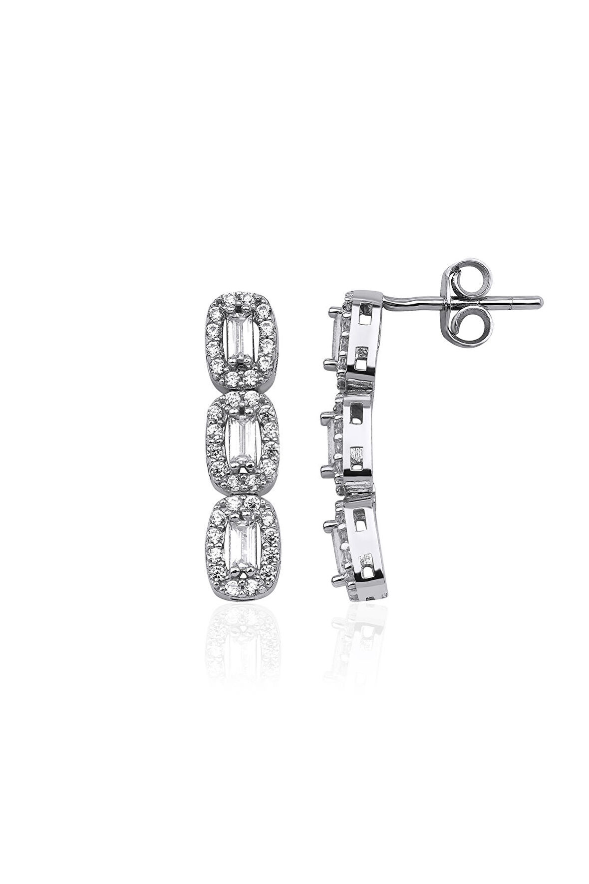 14 Ayar Altın Baget Dizisi Küpe