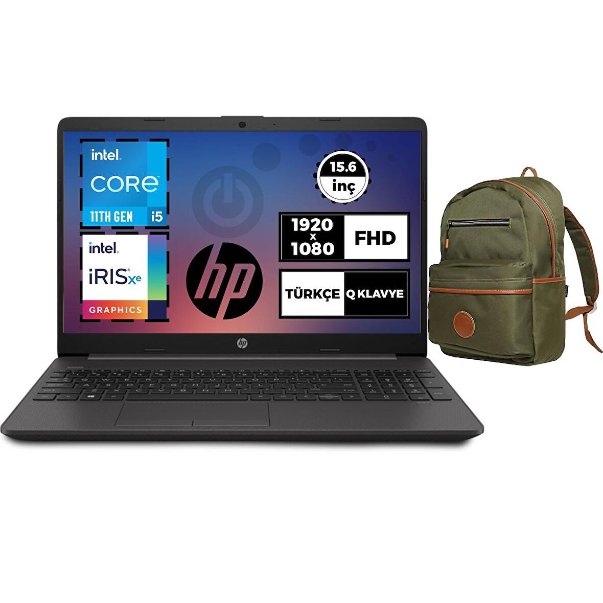 HP 250 G8 i5-1135G7 32GB 1TB SSD Windows 11 Pro 15.6" FHD Taşınabilir Bilgisayar 853U7ES27 + Çanta