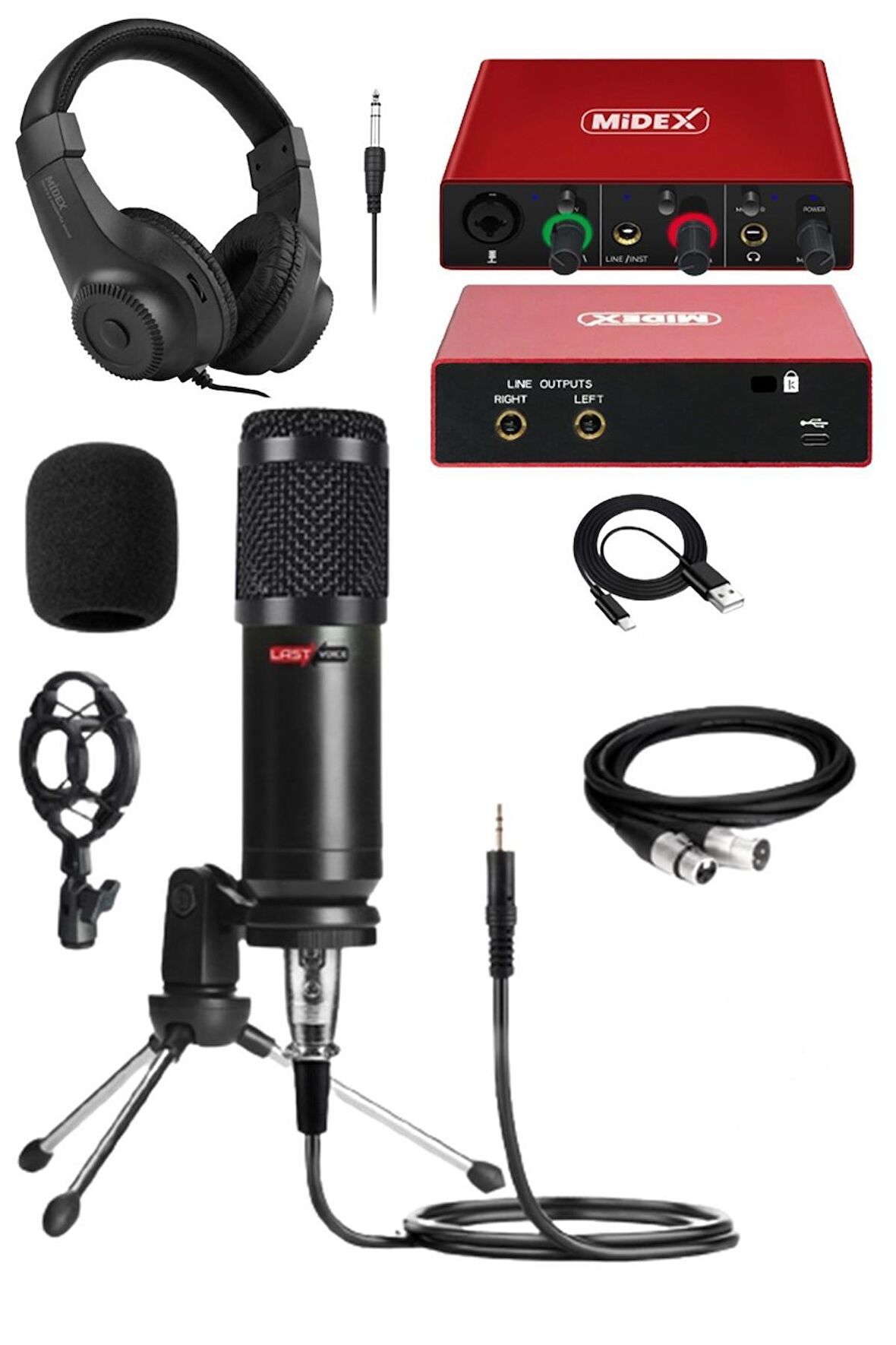 Stüdyo Ekipmanları Style Paket-1 BM800 Mikrofon Ses Kartı Stüdyo Kayıt Seti