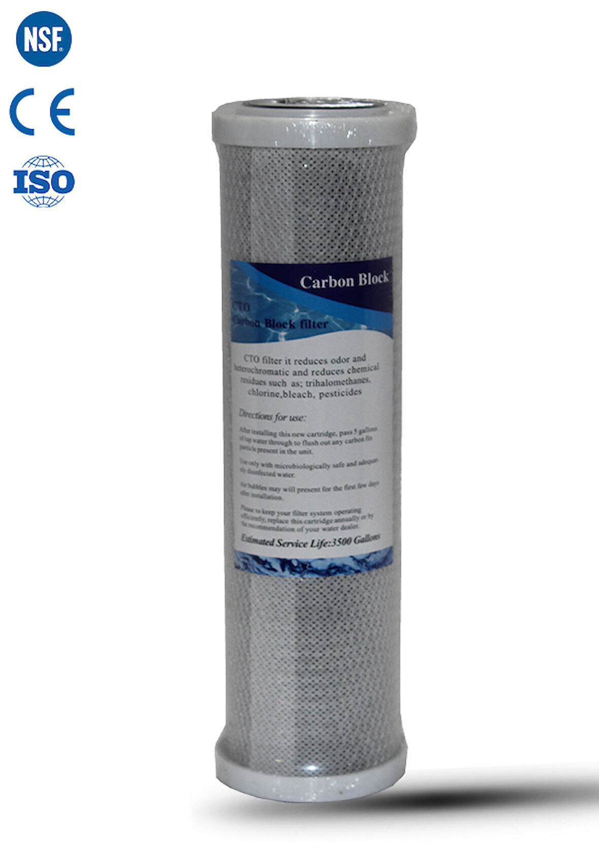 Açık Kasa Su Arıtma Cihazı 10" İnc CTO Blok Karbon Filtre