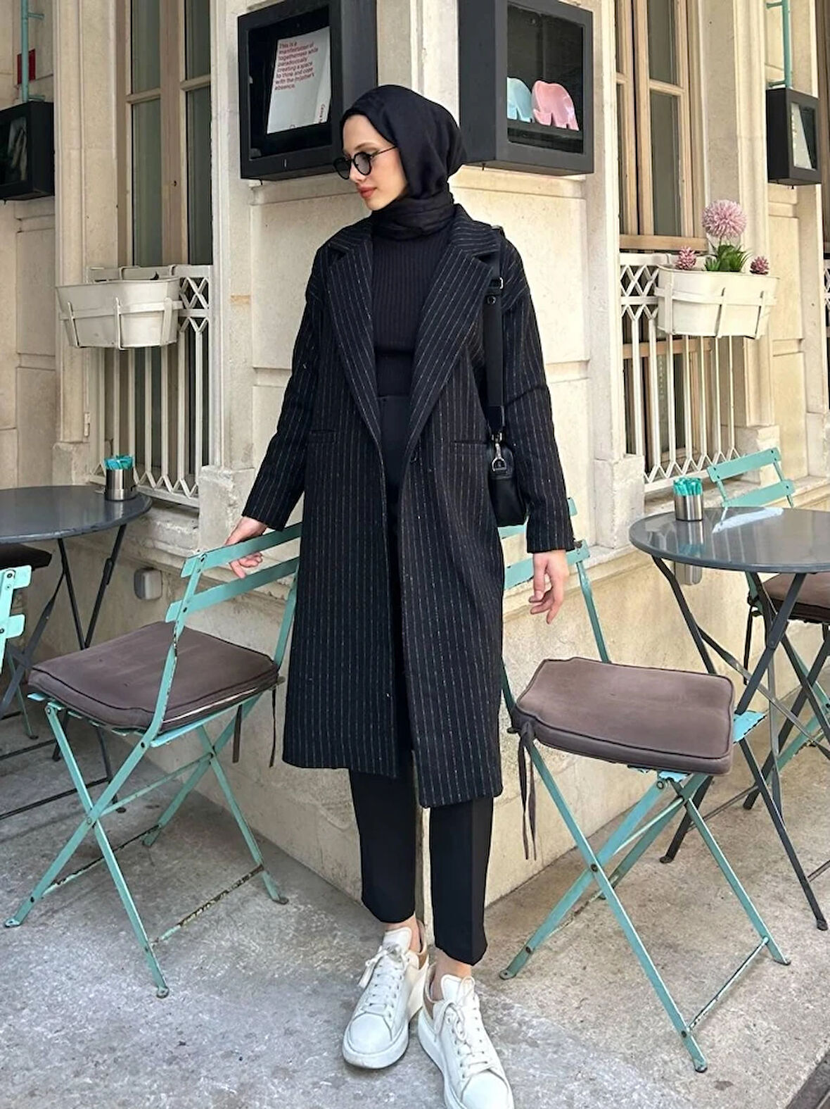 Vamer Çizgili Kaşe Kaban TNS-4348