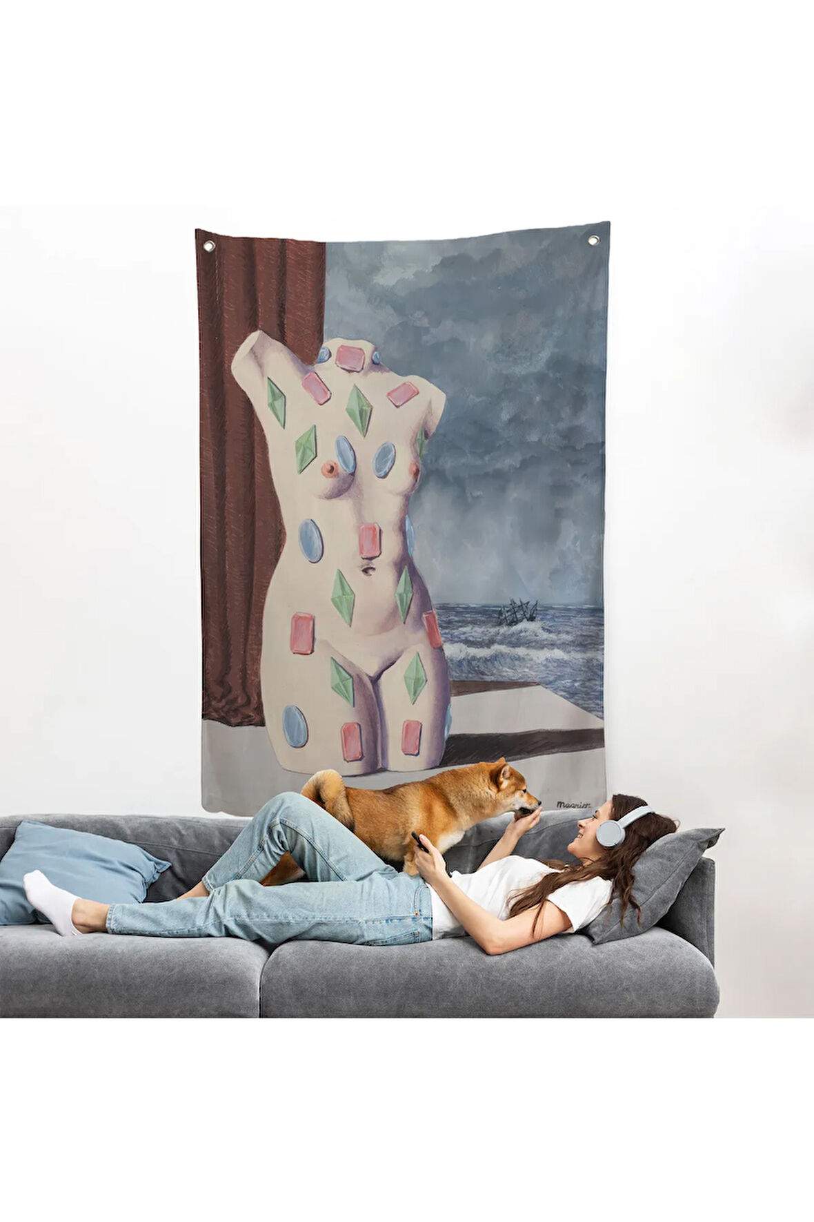 Rene Magritte - Su Damlası Duvar Örtüsü-7345