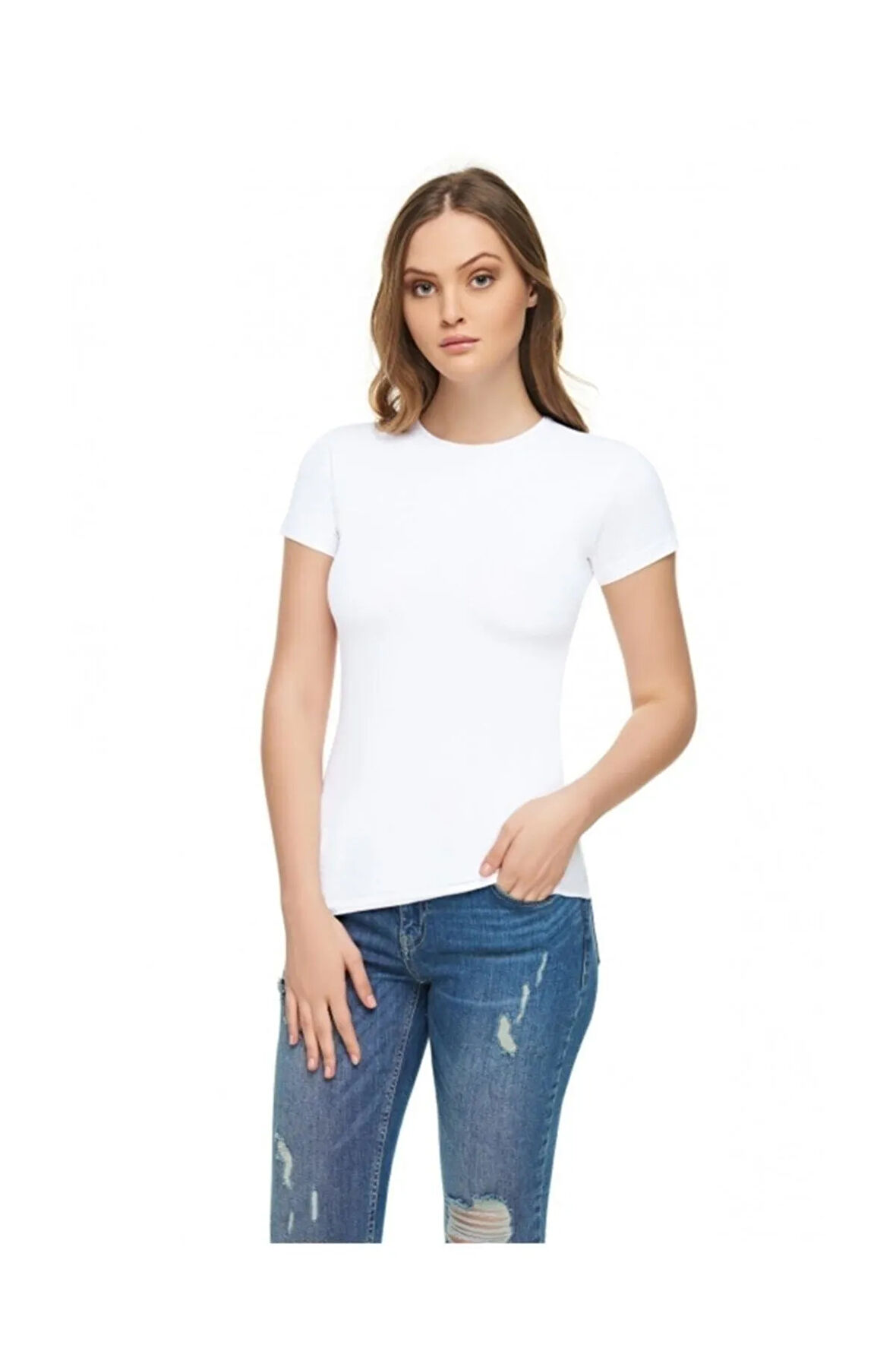 Kadın Siyah Elastan Yarım Kol Atlet 12'li